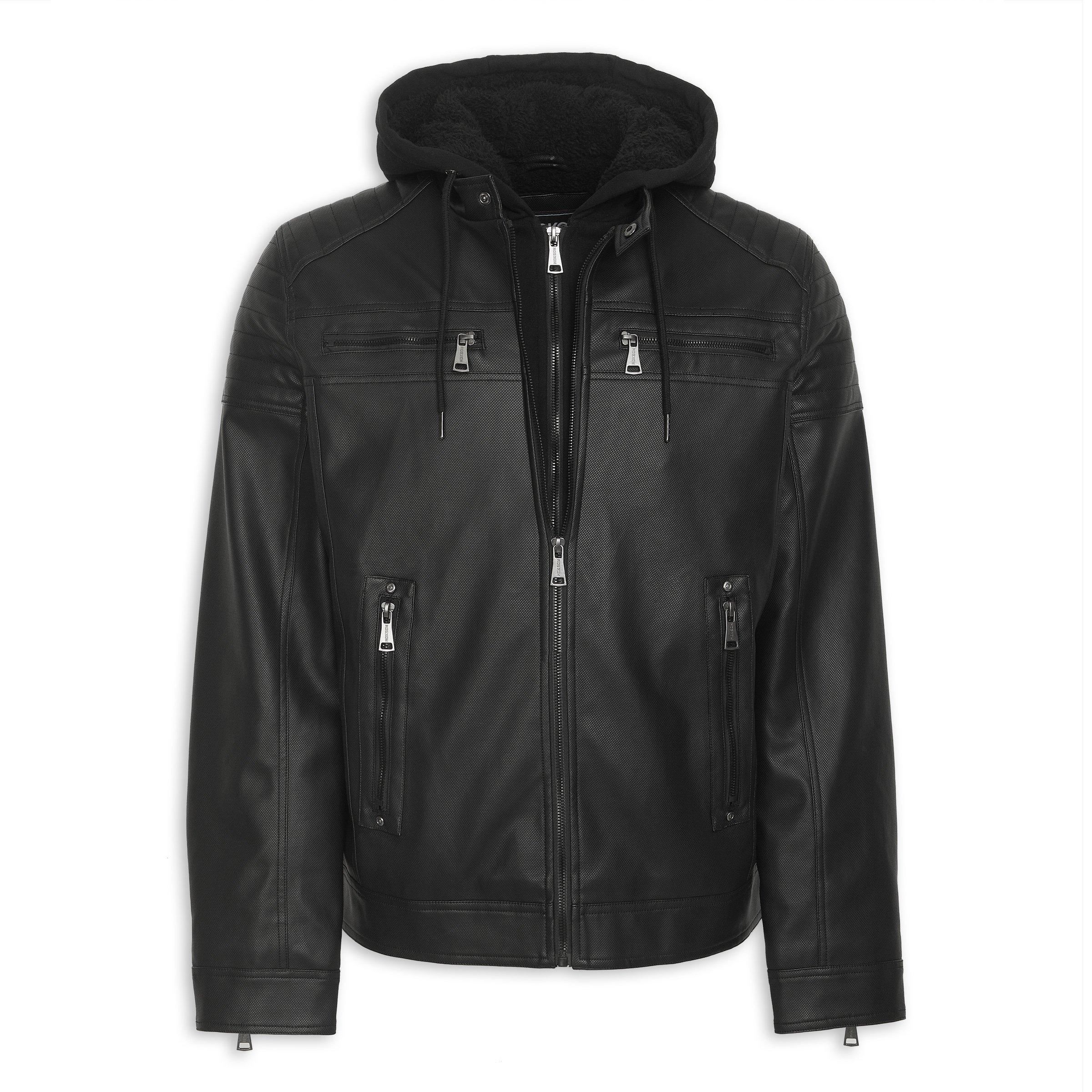 Black Hooded Biker Jacket (3195315) | Moskow