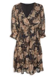 Black Floral Print Tiered Dress 3195425 Truworths