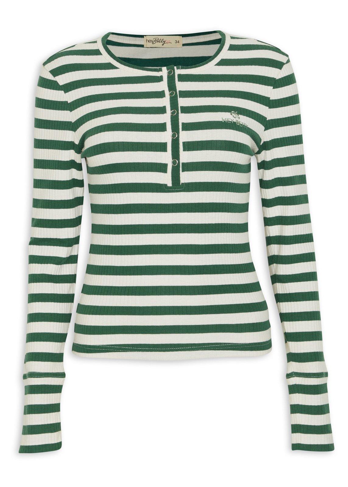 Green & White Striped T-Shirt main image 1