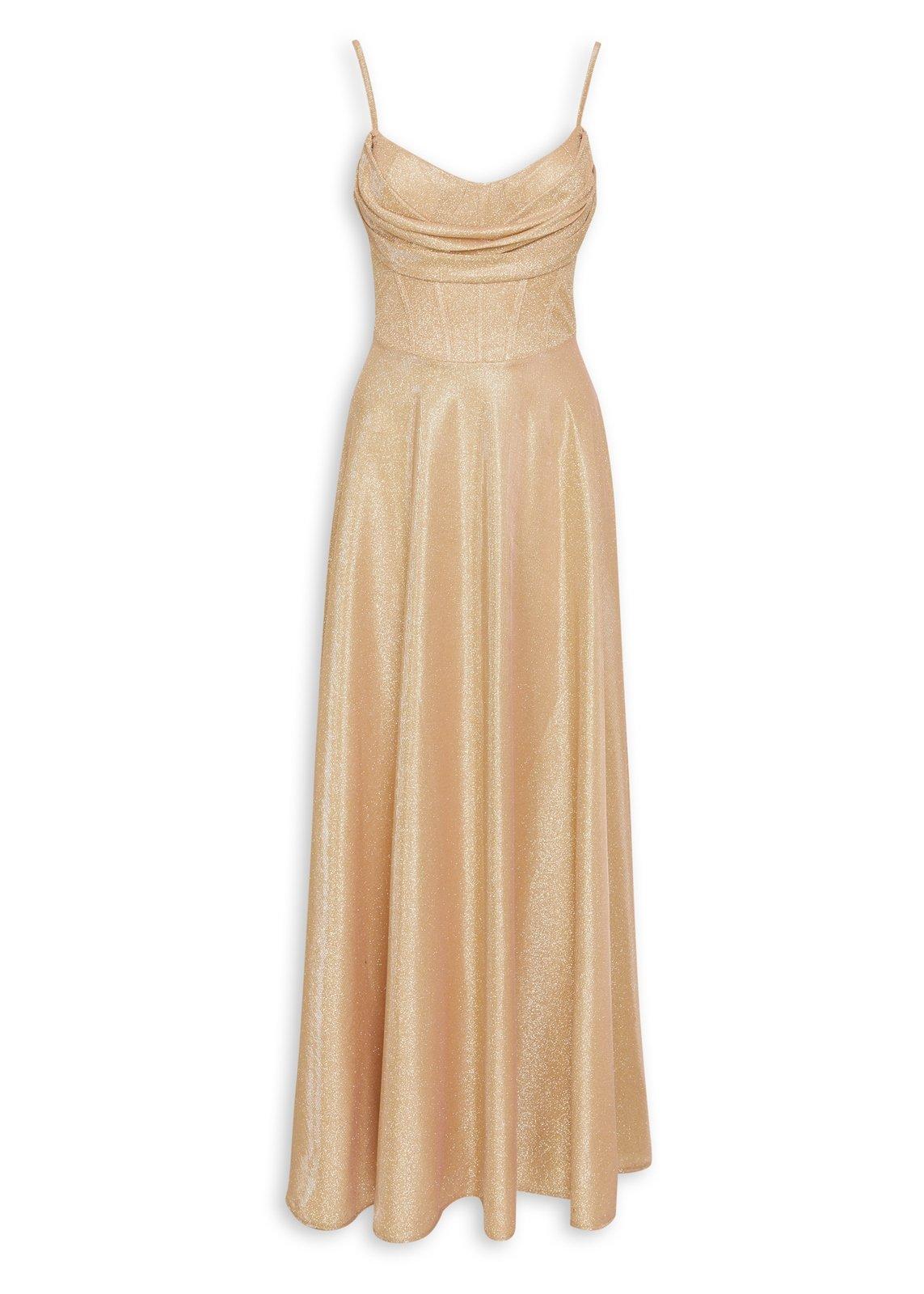 truworths gold dresses Gold Shimmer Fit and Flare Dress (3195549)