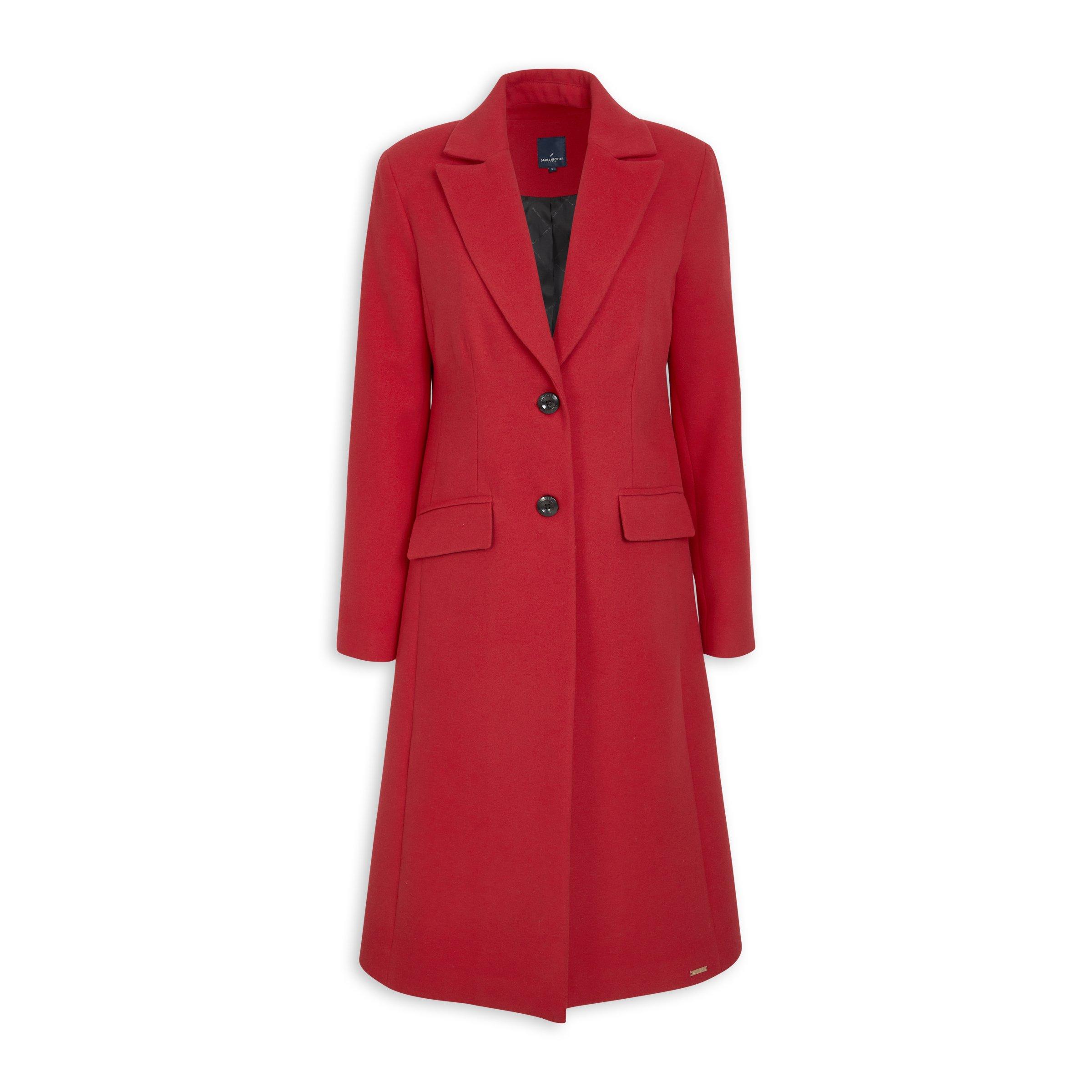 Red Long Coat with Flap Pockets (3195898) | Daniel Hechter