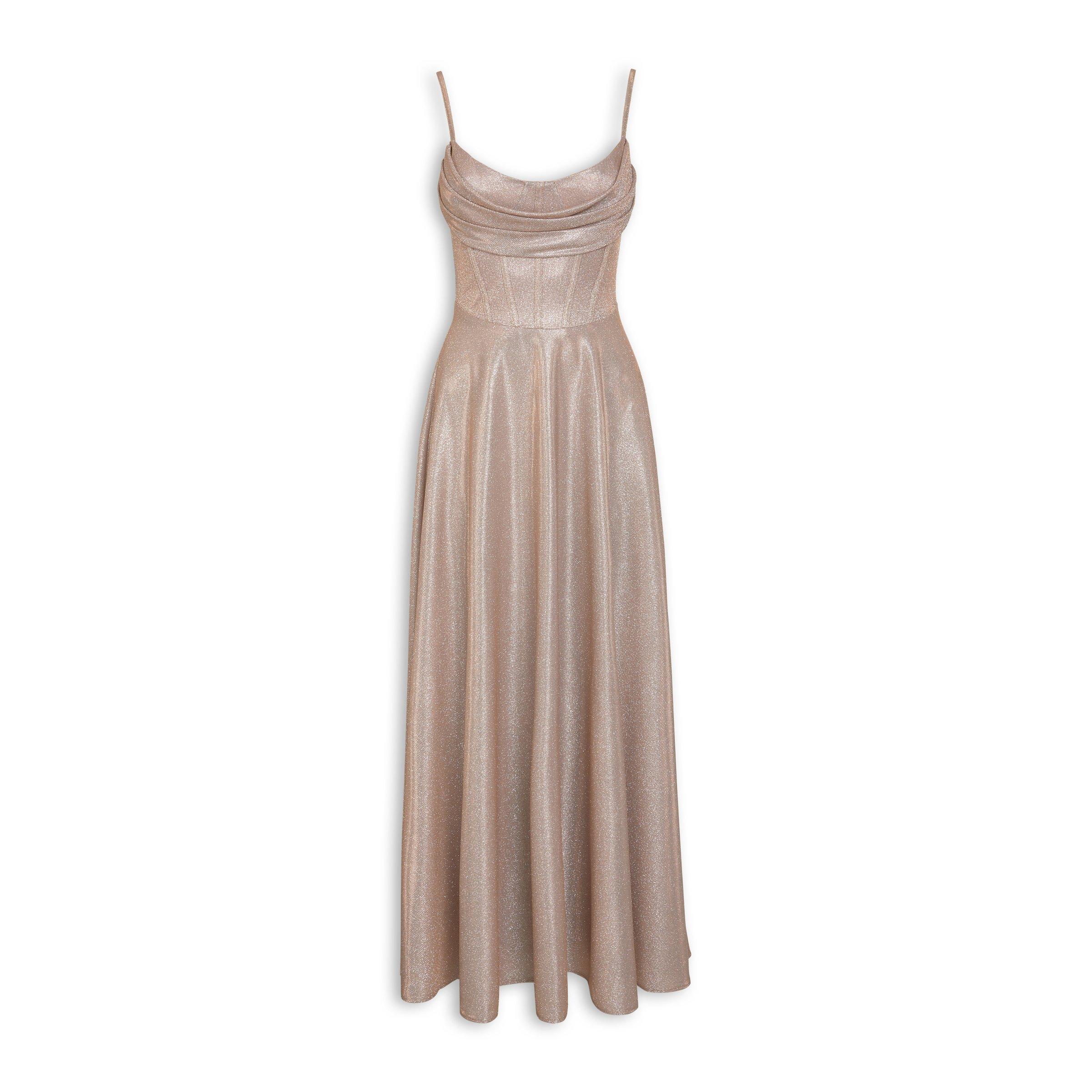 Gold Shimmer Fit and Fit Dress (3196238) | Emily Moon