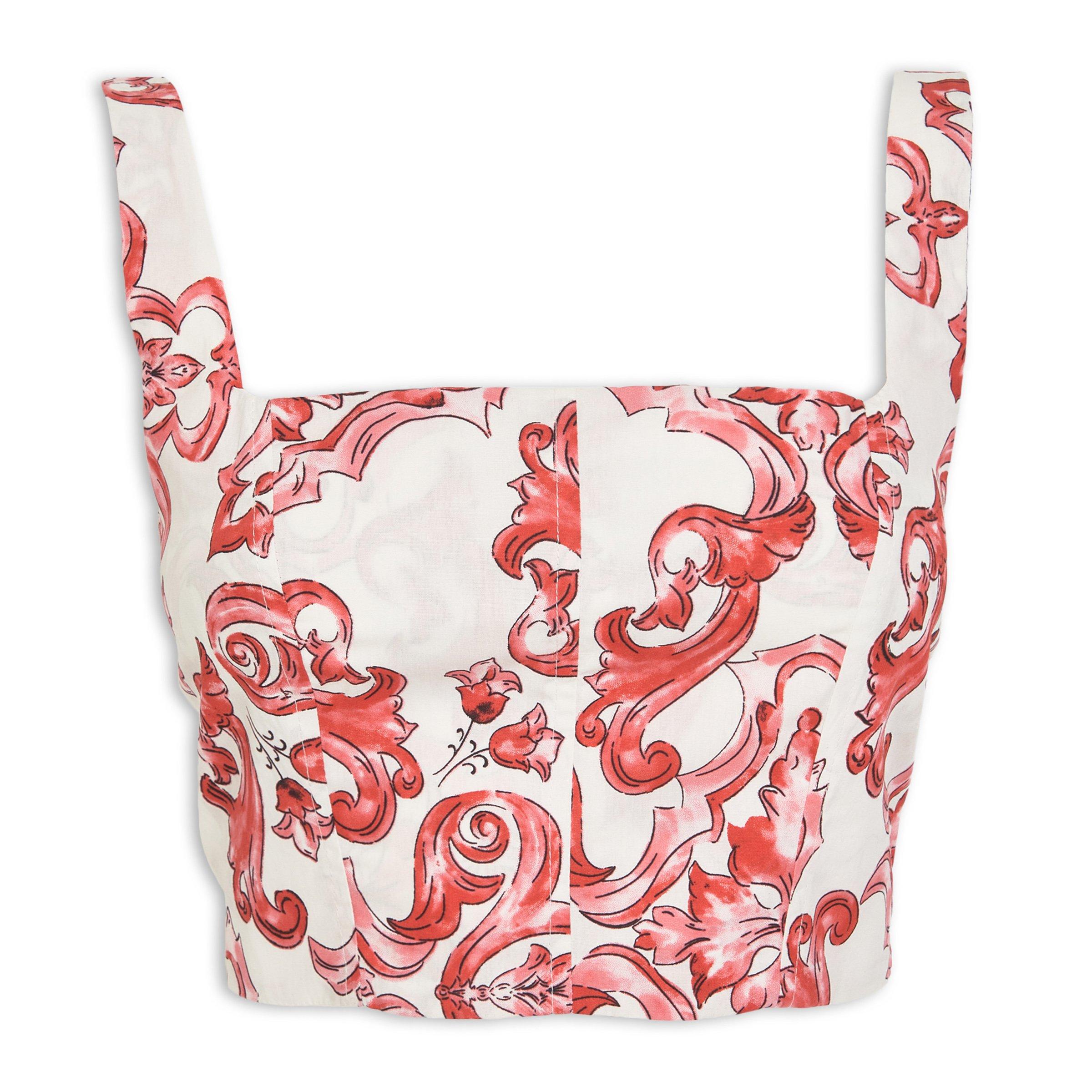 Red Italiano Bustier Top (3196830) | Miss Port