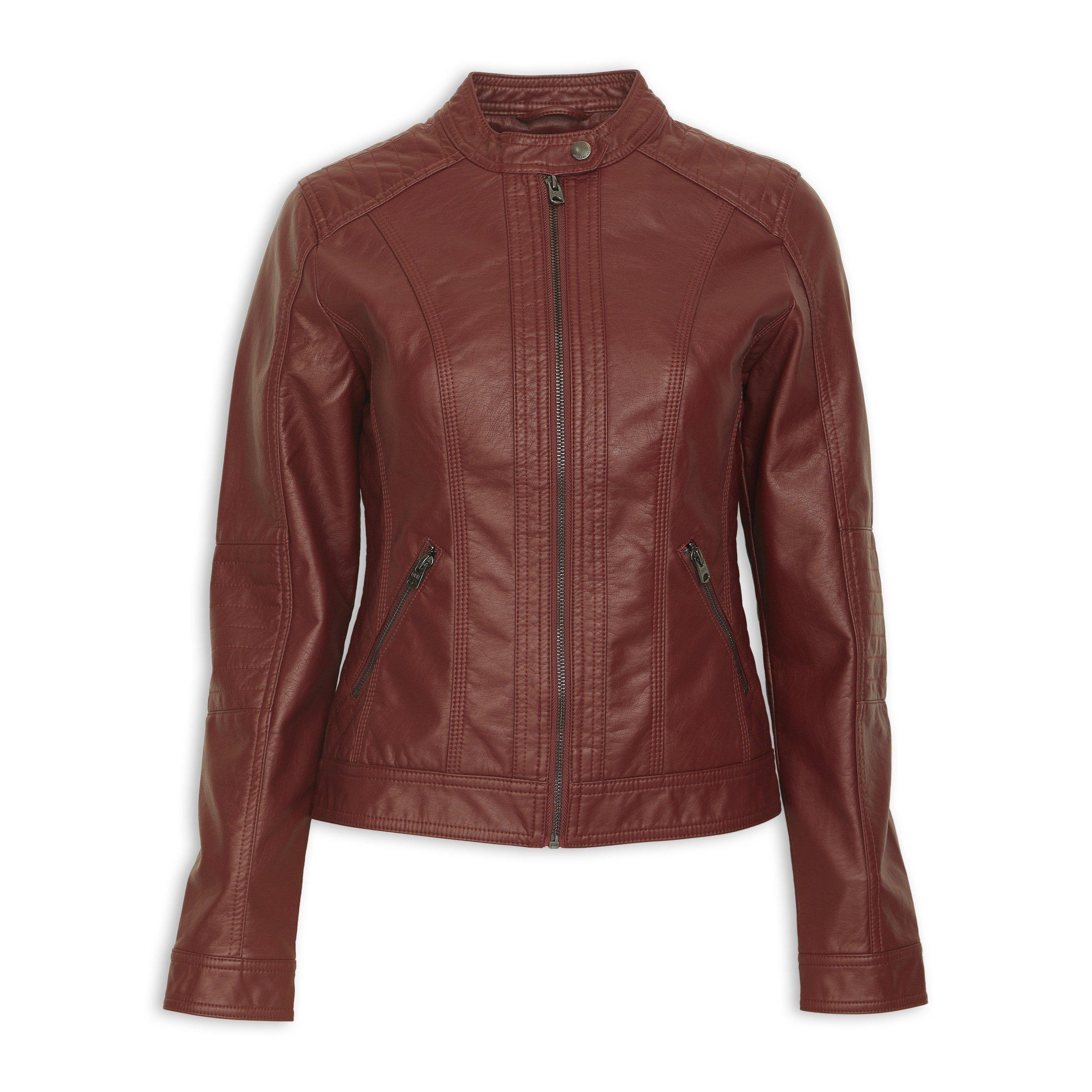 Burgundy Symmetrical Biker Jacket (3197328) | OUTBACK RED