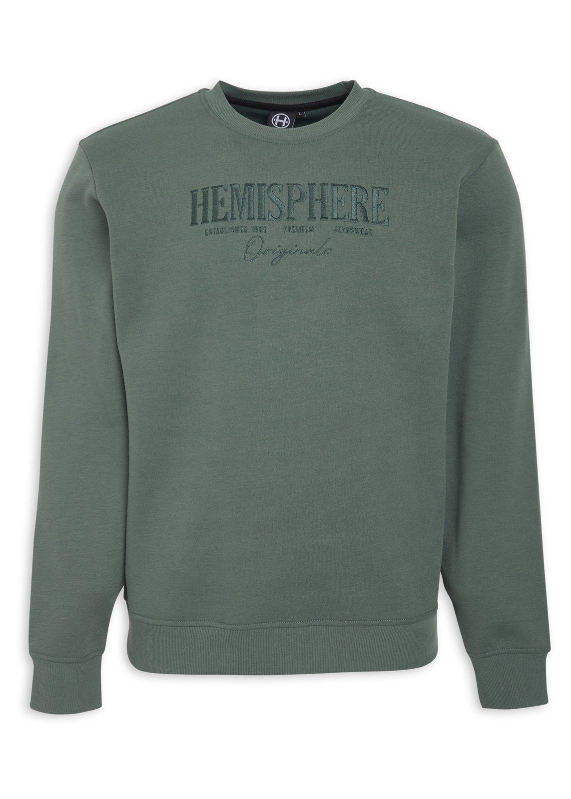 GREEN TEXTURED SS SWEATSHIRT TOP