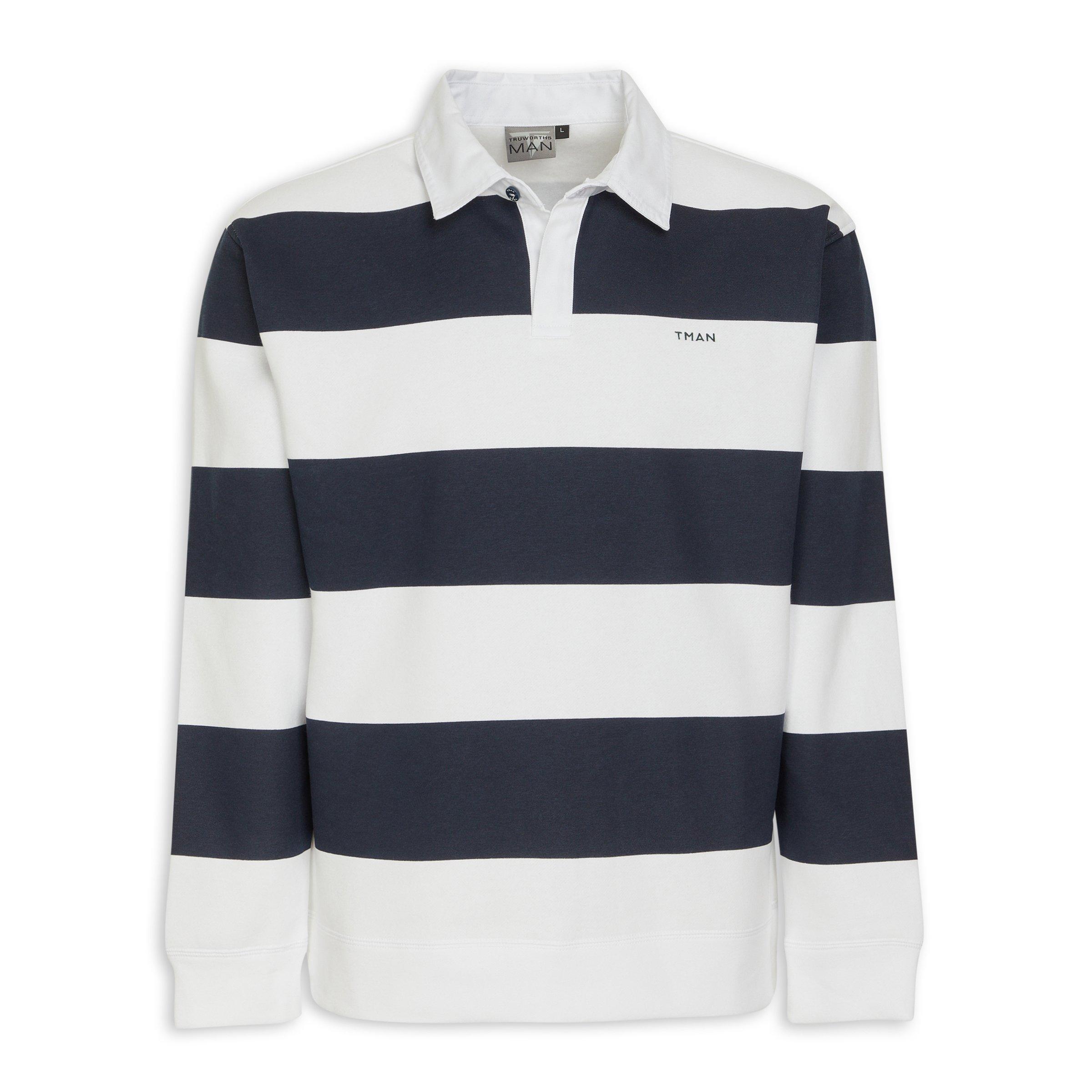 Navy and White Striped Rugby Jersey (3197883) | Truworths Man