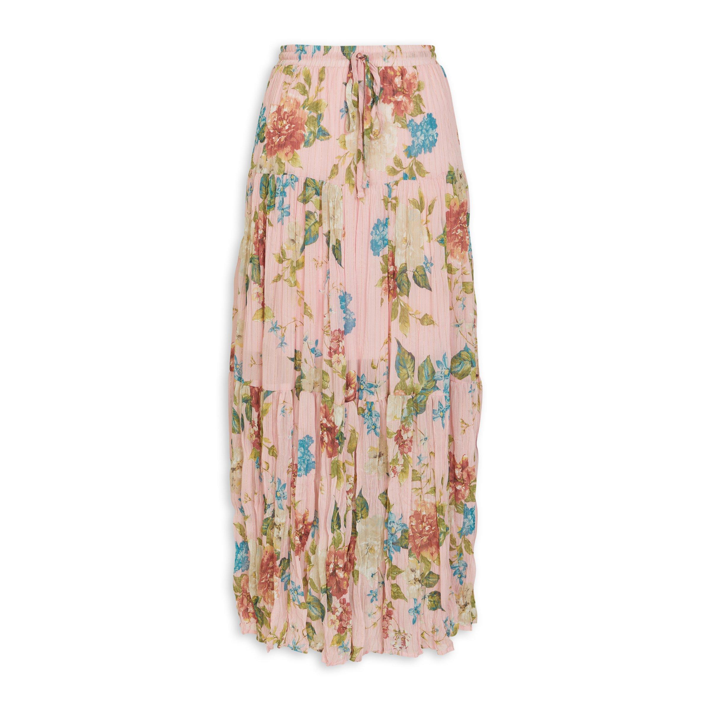 Women's Pink Floral Printed Top With Skirt Co-Ords main image 1