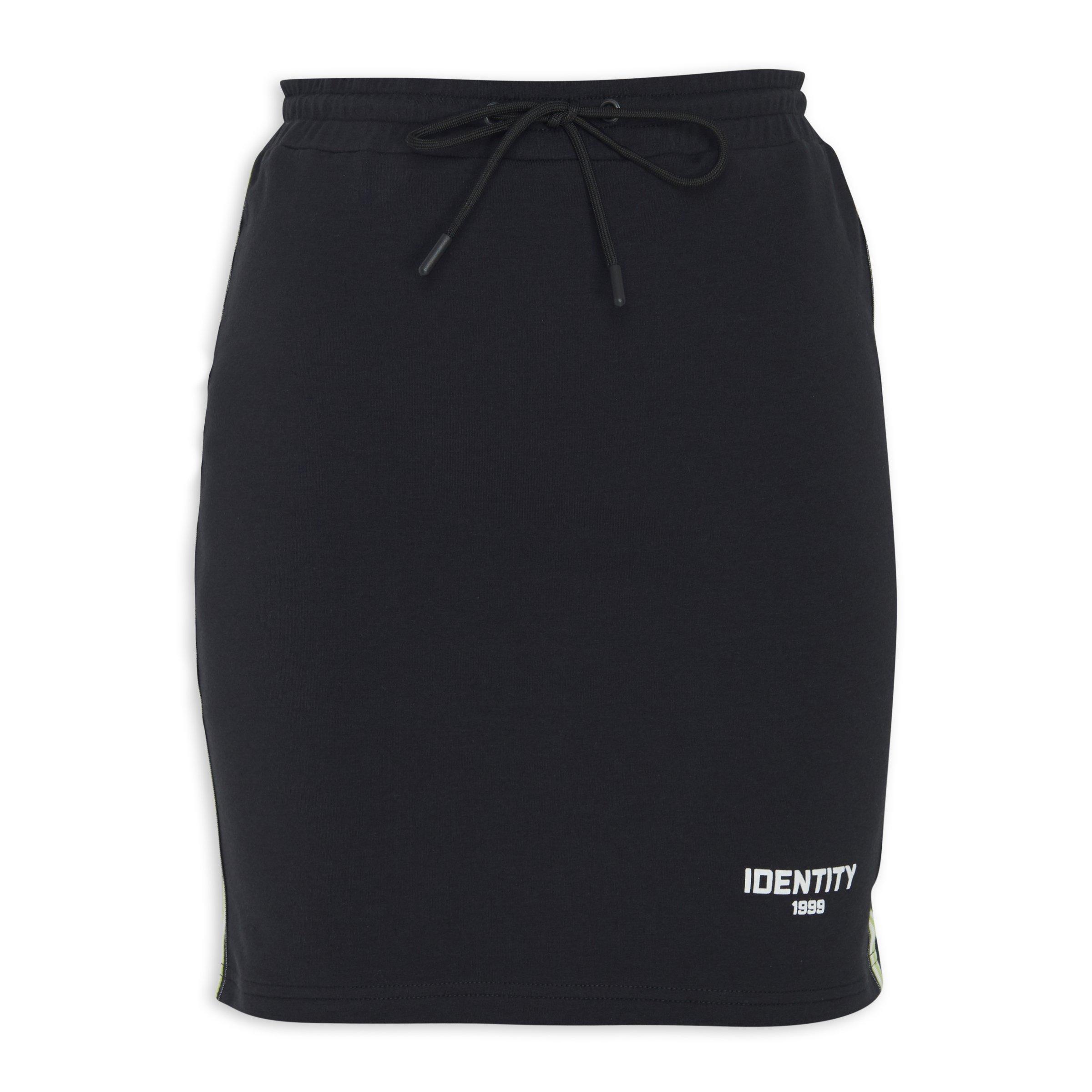 Black Jogger Skirt with Drawstrings (3198610) | Identity