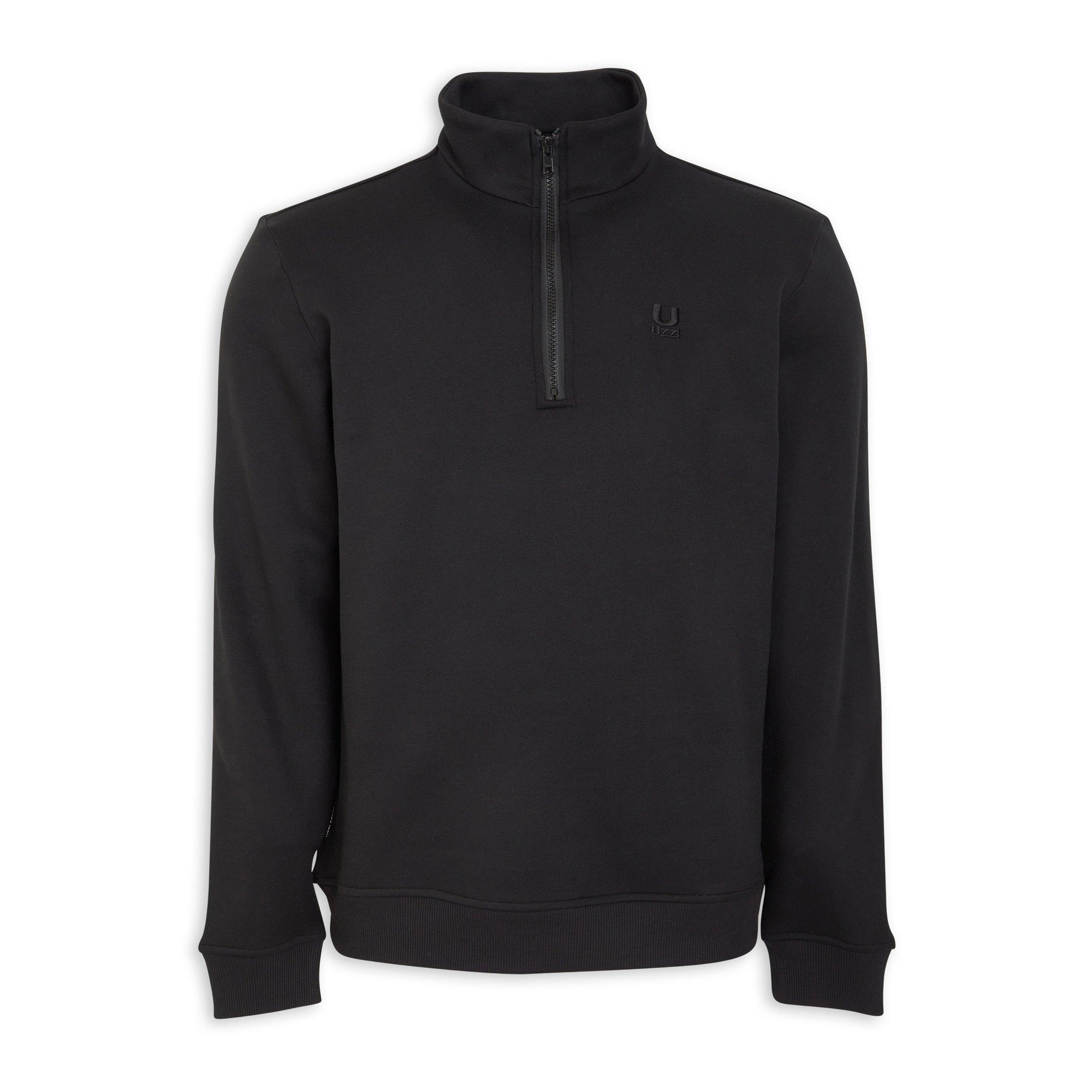 Black Quarter-zip Sweat Top (3199441) | UZZI