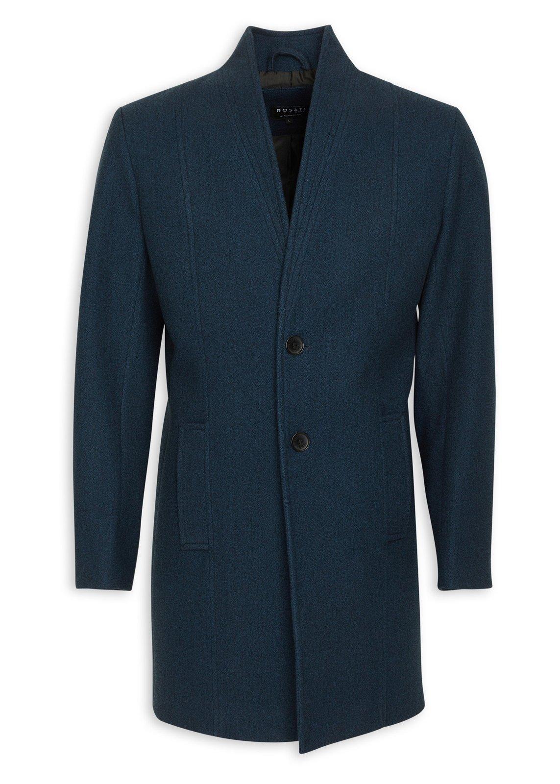 Navy Melton Coat (3199631) | Rosati Uomo