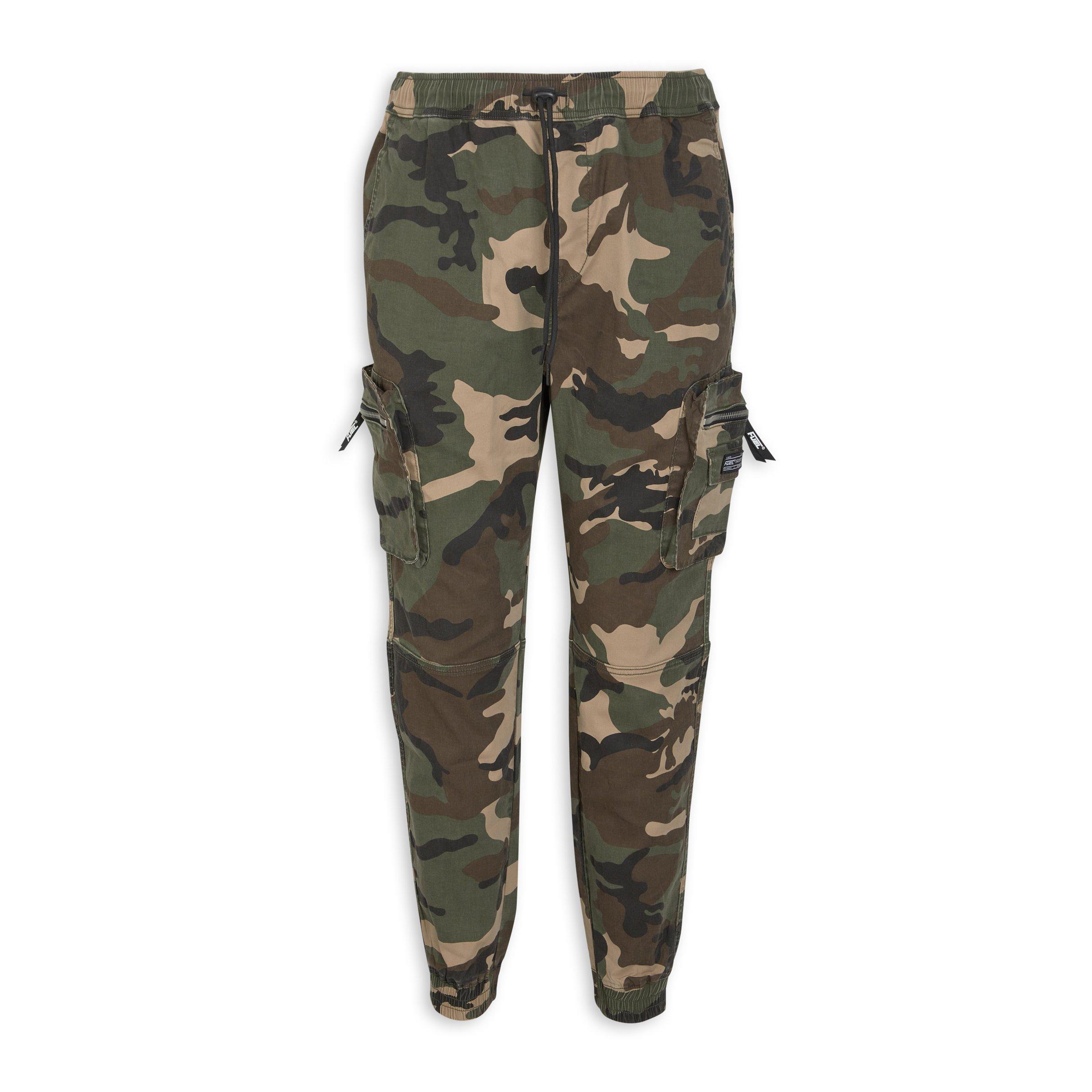 Green Camo Print Cargo Jogger Pants (3199942) Fuel