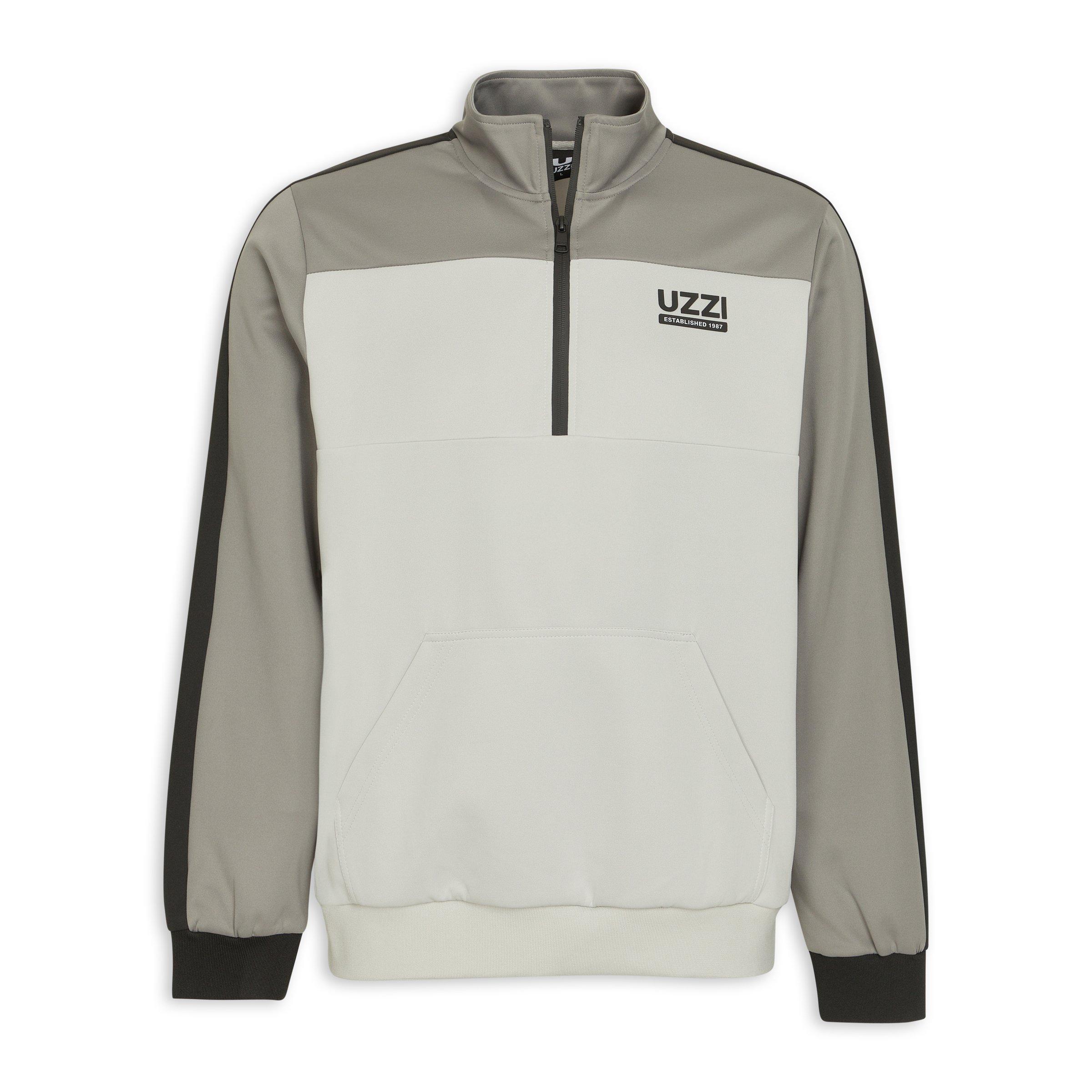 Grey Quarter-zip Sweat Top (3200228) | UZZI