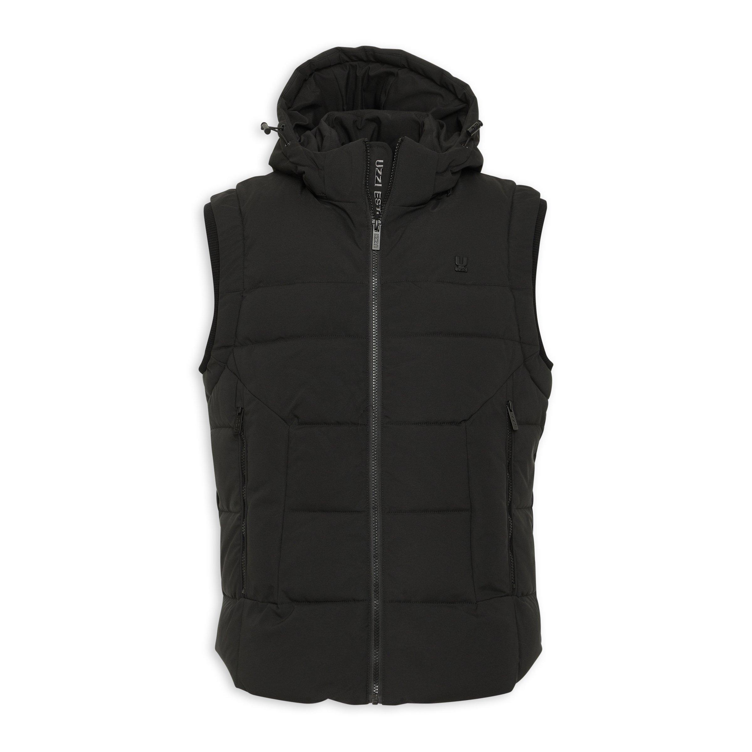 Black Sleeveless Puffer Jacket (3200458) | UZZI