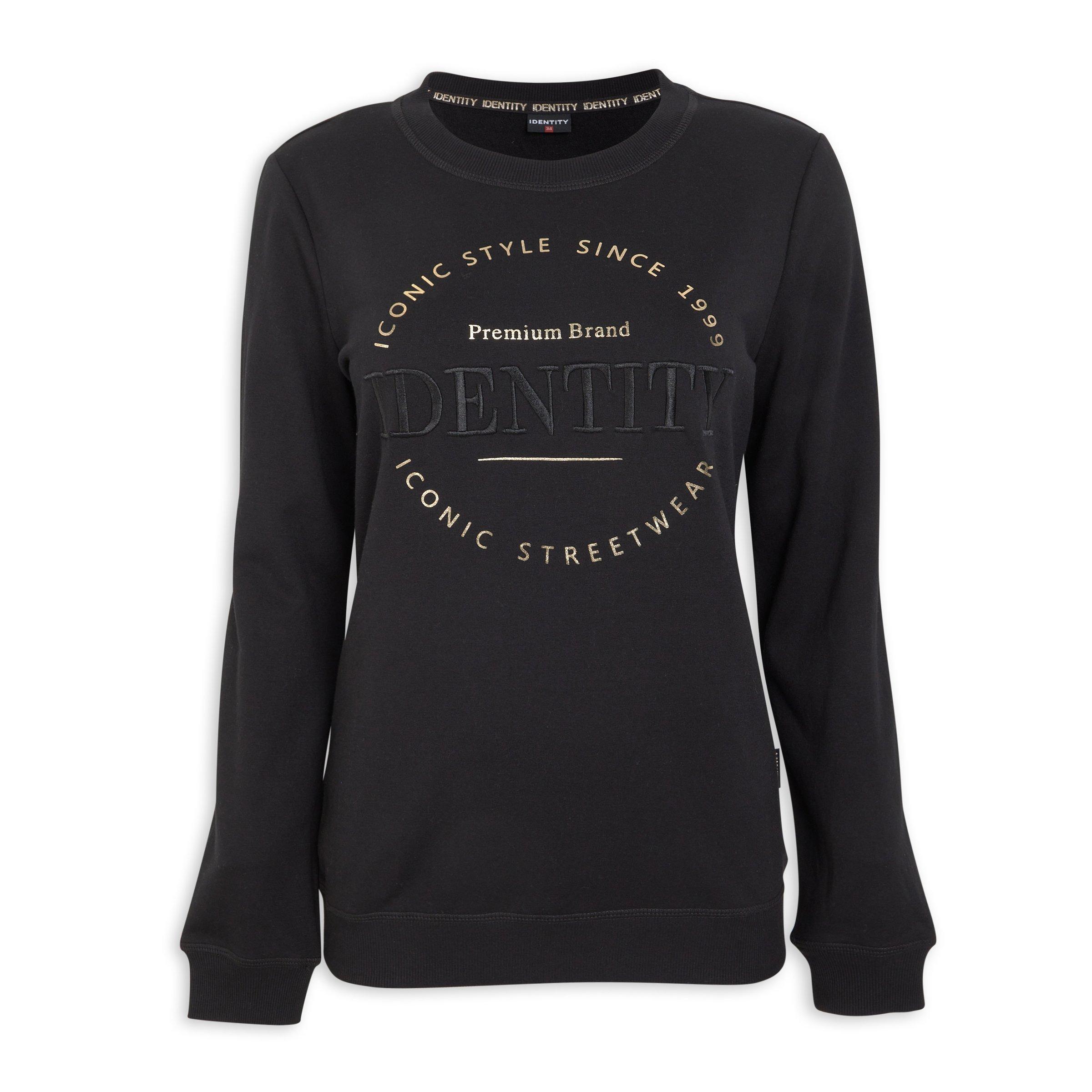 Classic embroidered sweatshirt / embroidered black hoodie
