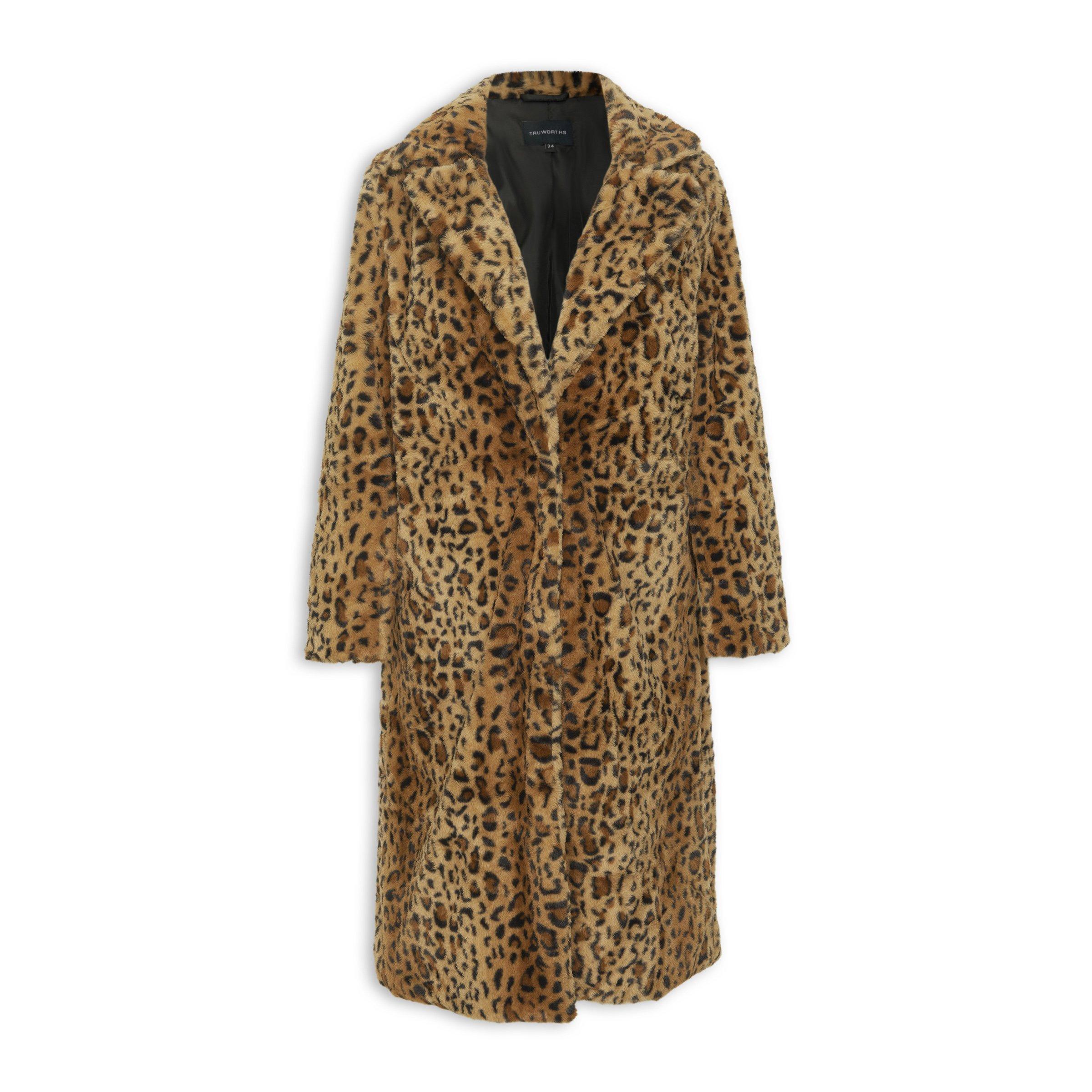Beige Animal Print Faux Fur Coat (3200634) | Truworths