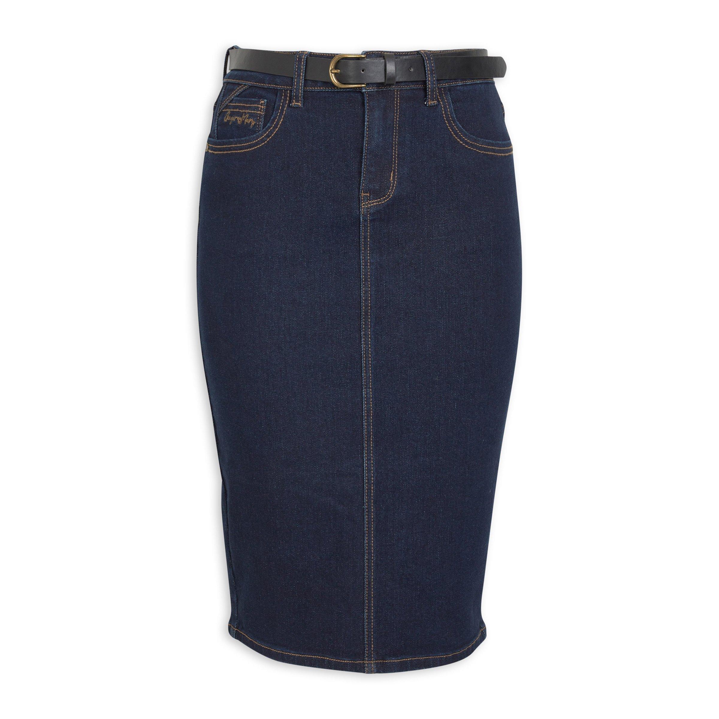 Navy Denim Pencil Skirt (3201462) | Ginger Mary