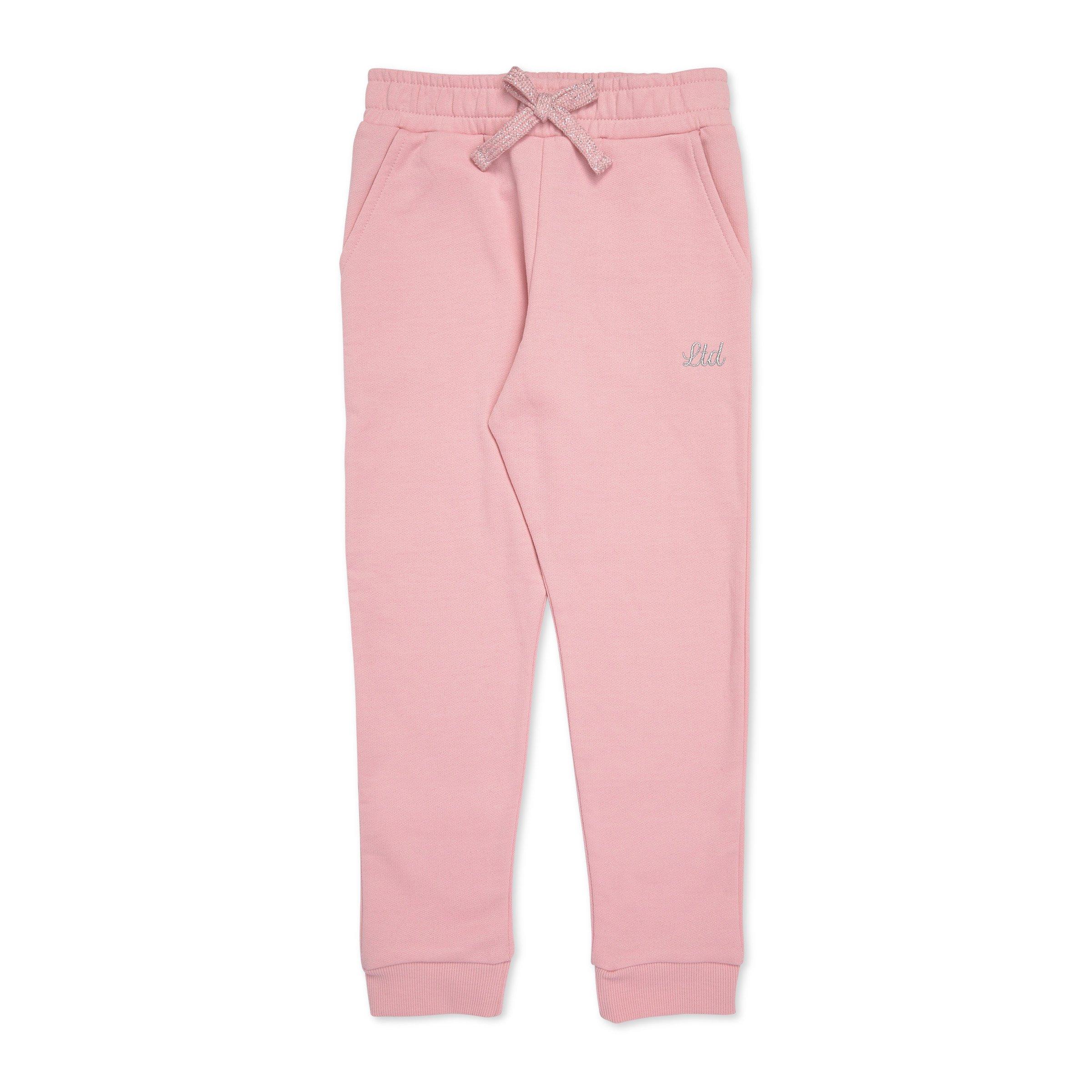 Dave&Bella Kids Girls/Boys Summer Pink/Grey Adjustable-waistband Wide Jogger Pants