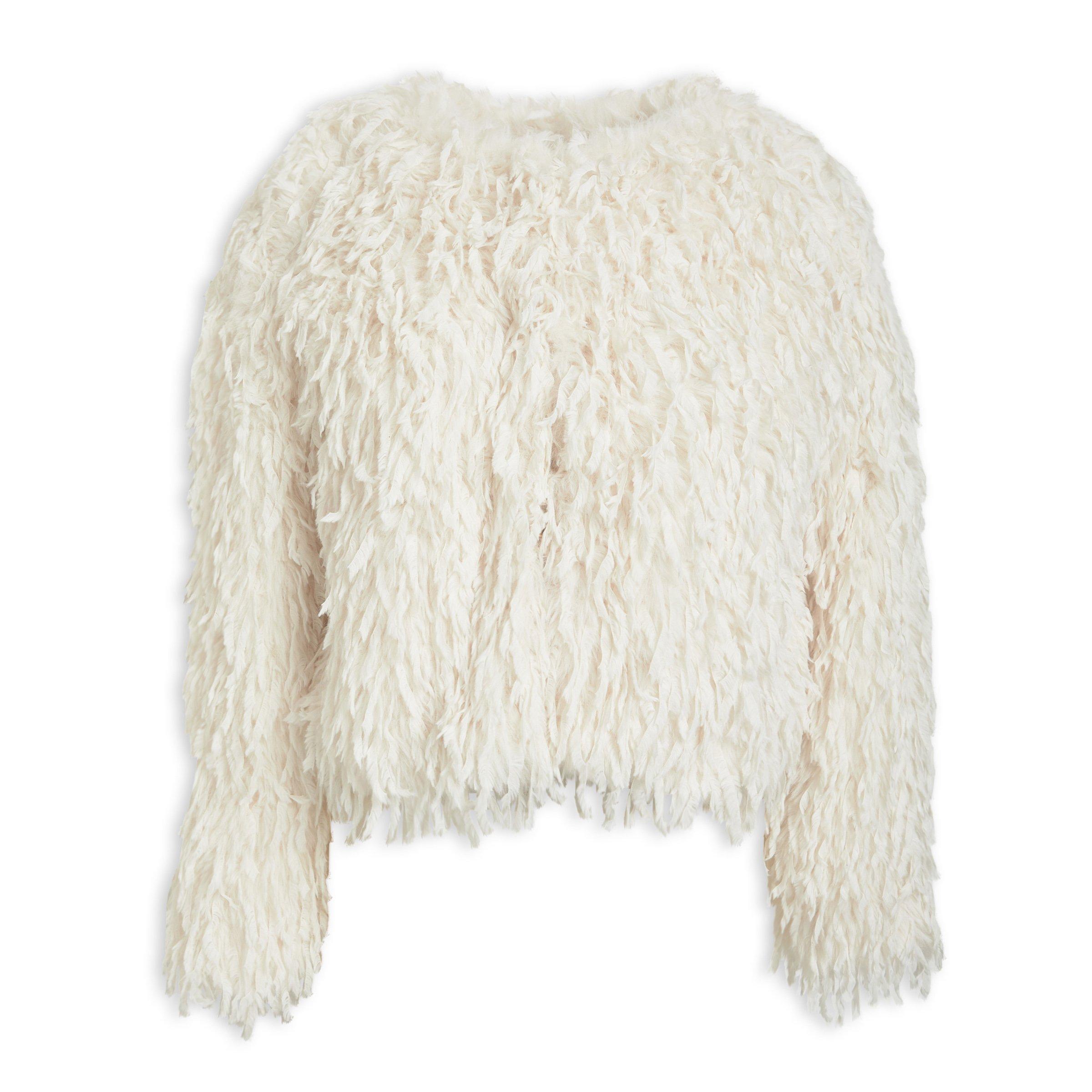 White Faux Fur Jacket (3201799) | LTD Woman