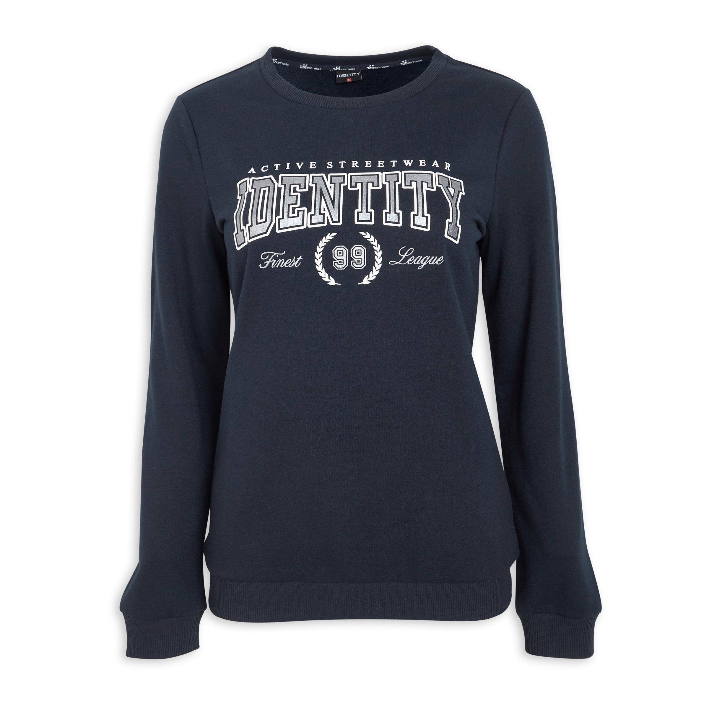 Navy plaid initial sweatshirt main image 0
