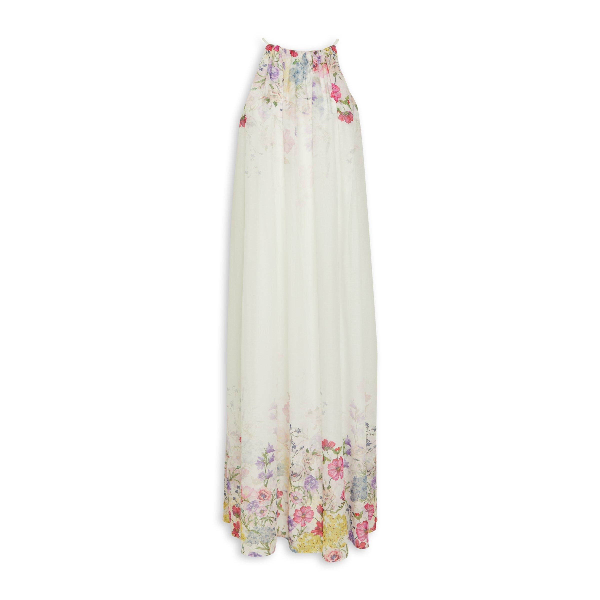 Floral and White A-line Dress (3202071) | LTD Woman