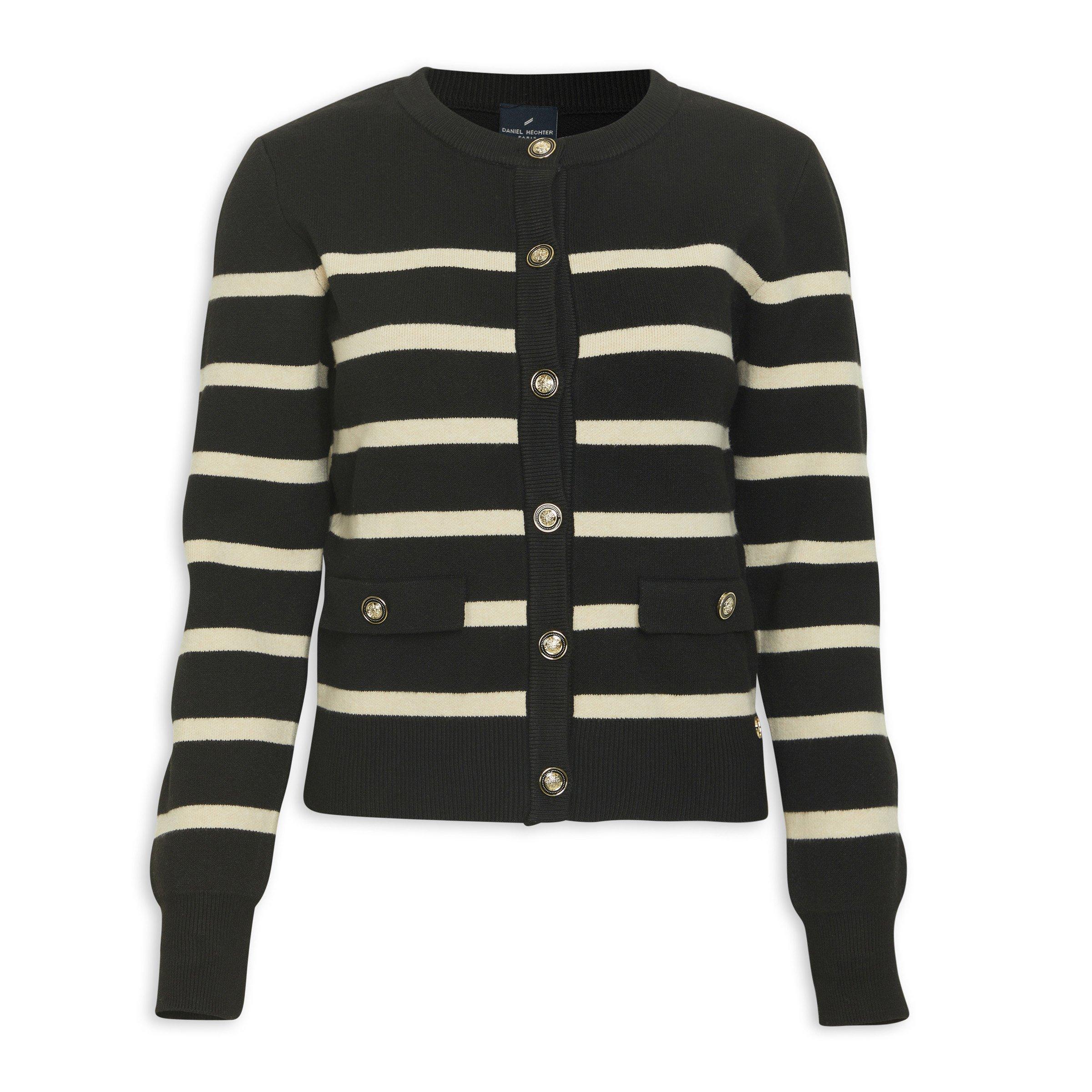 Black and Beige Striped Cardigan (3202402) | Daniel Hechter