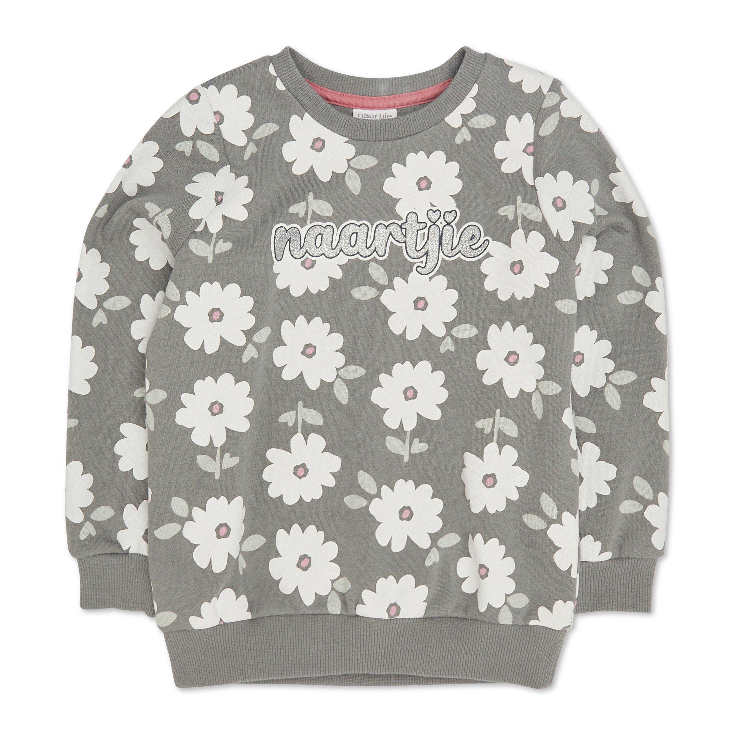 Girls Fleece Grey Striped High Low Top main image 0