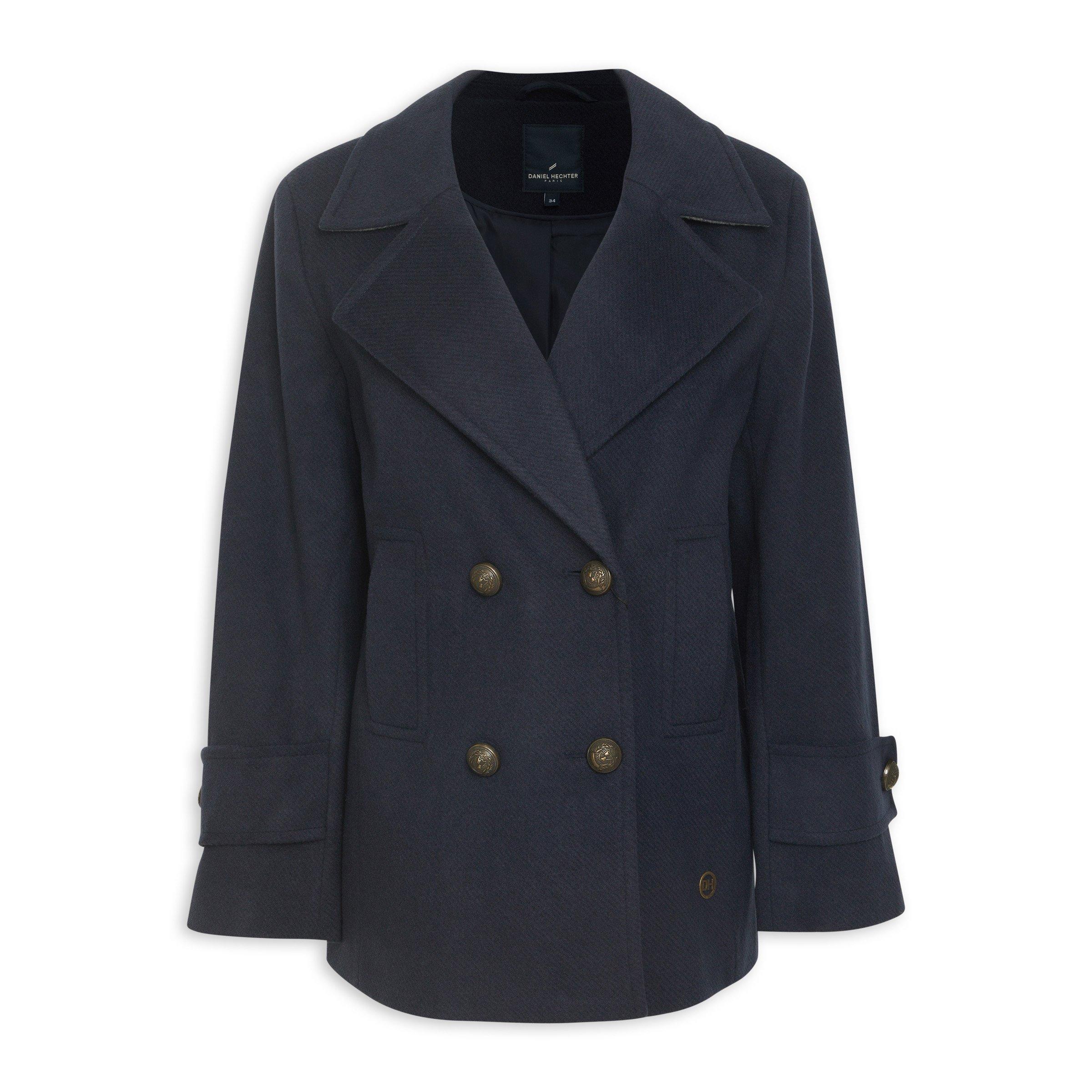 Navy Double Breasted Coat (3203418) | Daniel Hechter