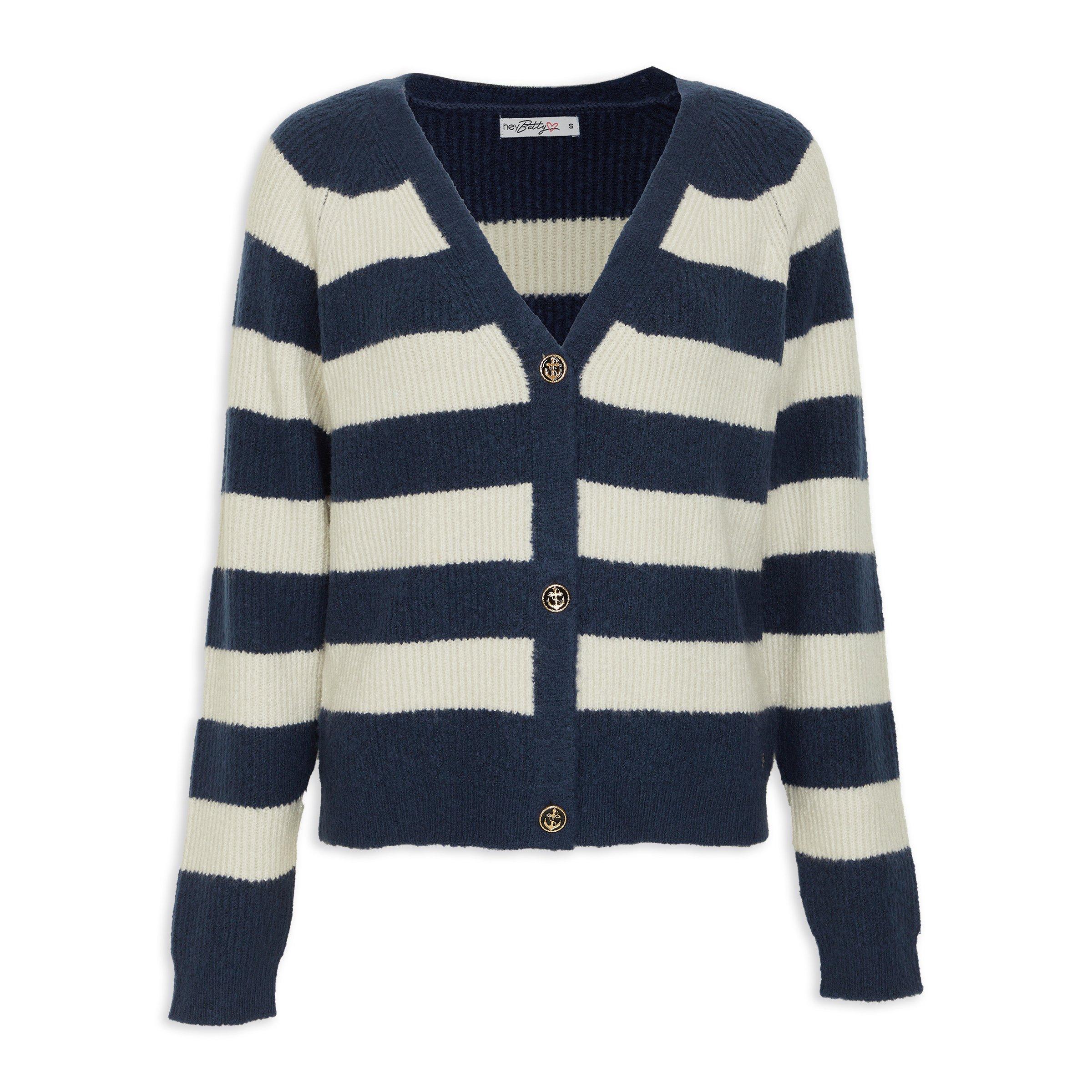 Navy and White Striped Cardigan (3203459) | Hey Betty