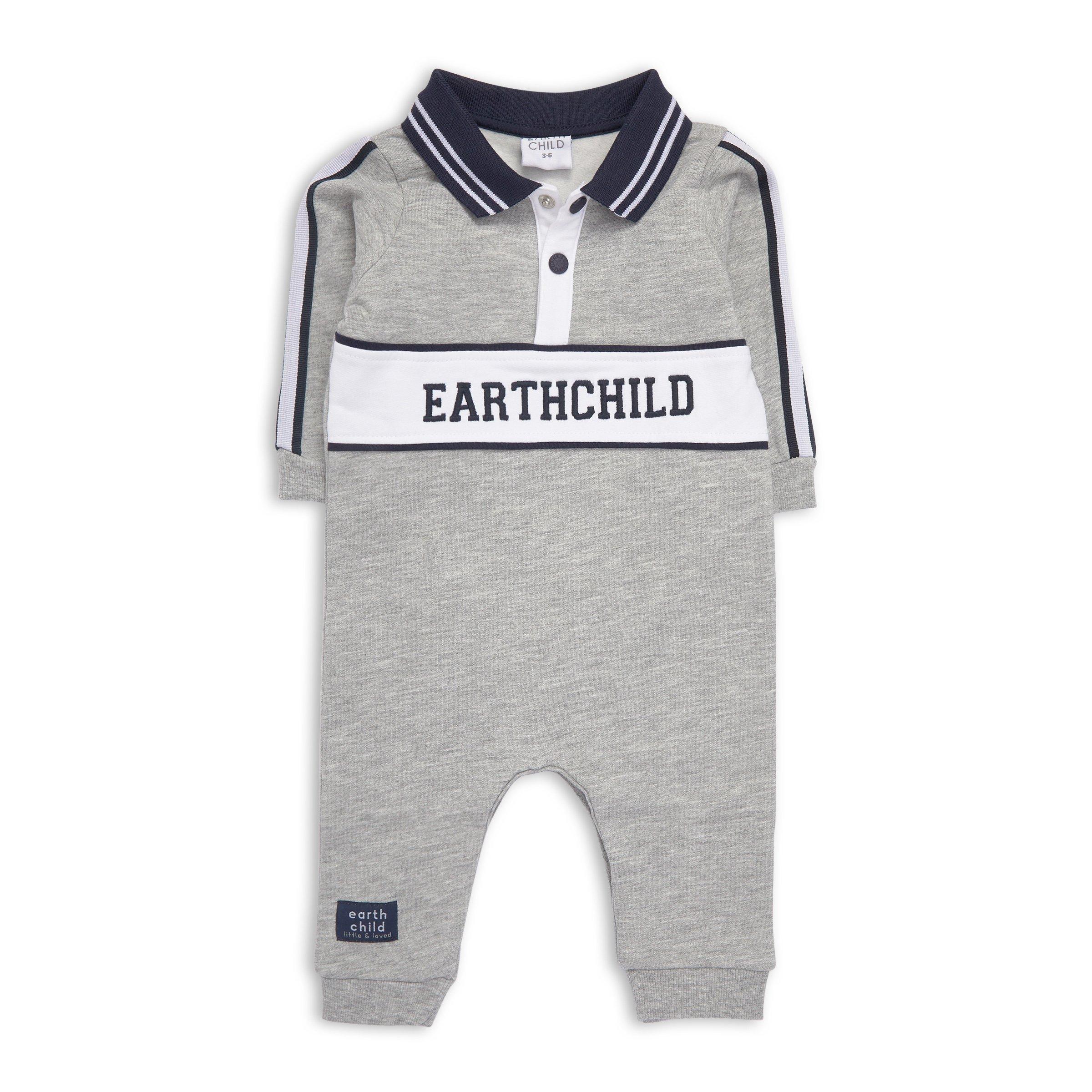 0-3M Blue & White Stripe Knit Romper - Earthchild main image 0