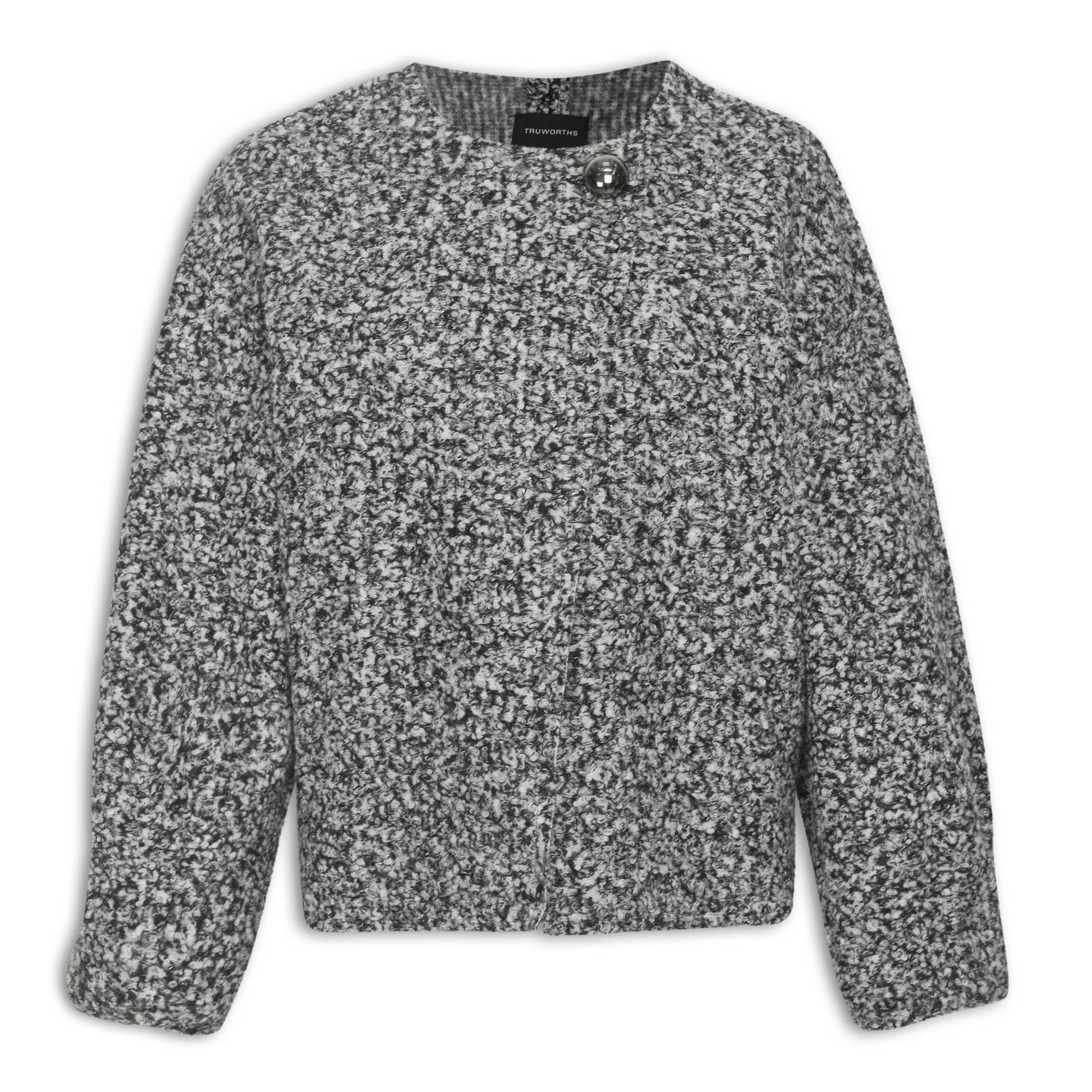 ATTACHMENT Size S Black Grey Textured Wool Jacket main image 1