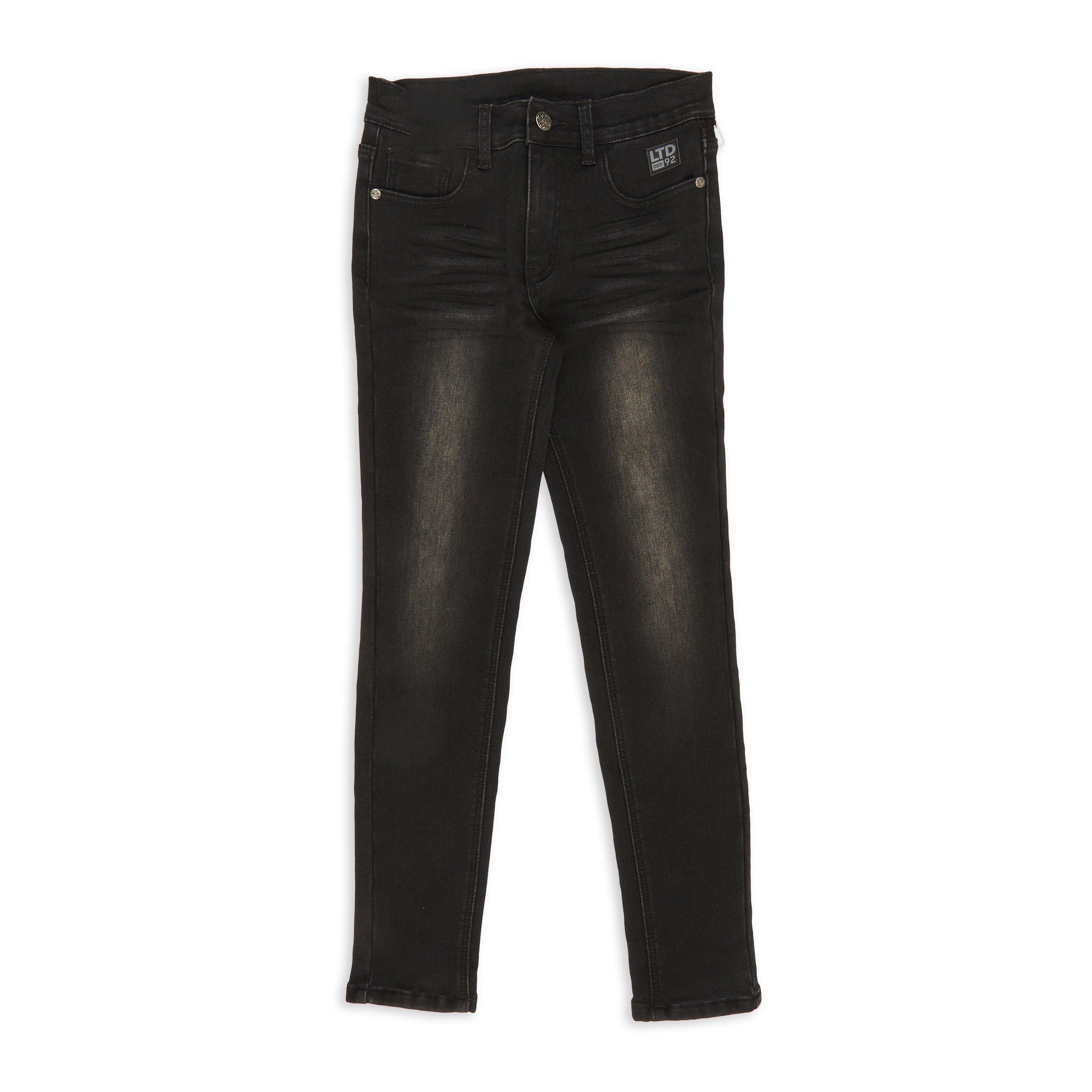 Boys Basic Slim Fit Black Casual Jeans