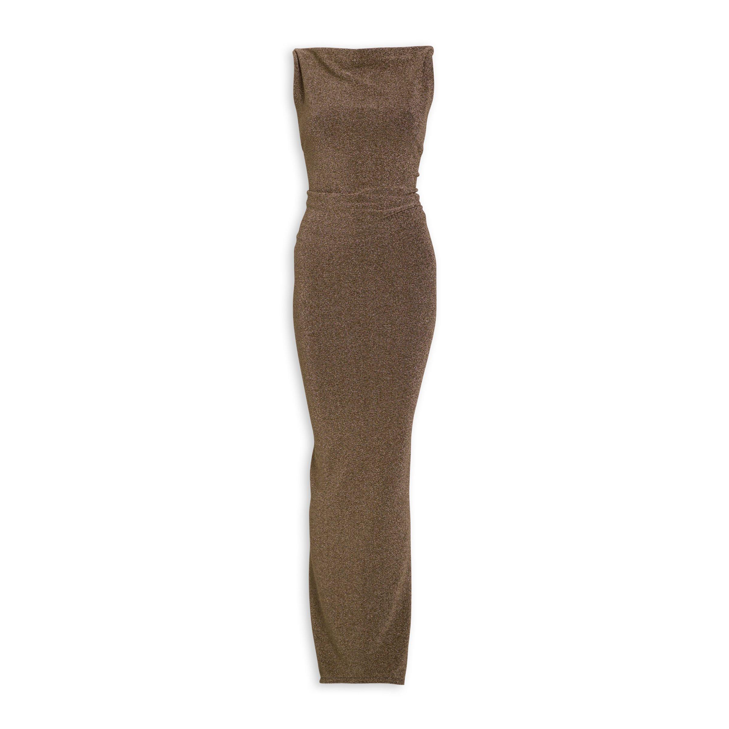 Brown Glitter Low Back Dress (3205040) Truworths