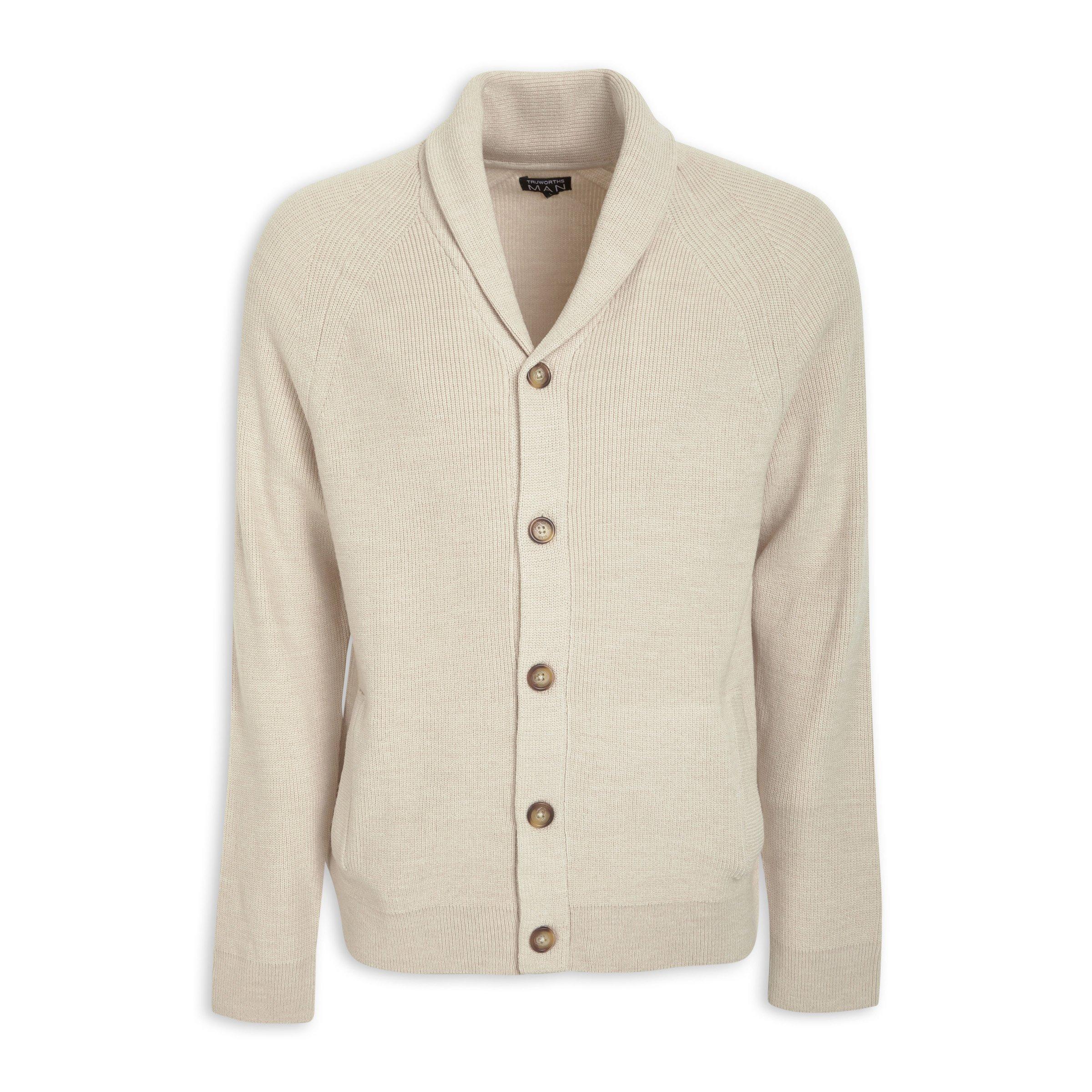 TRC-U307 BEIGE&MULTI WEAVE CARDIGAN