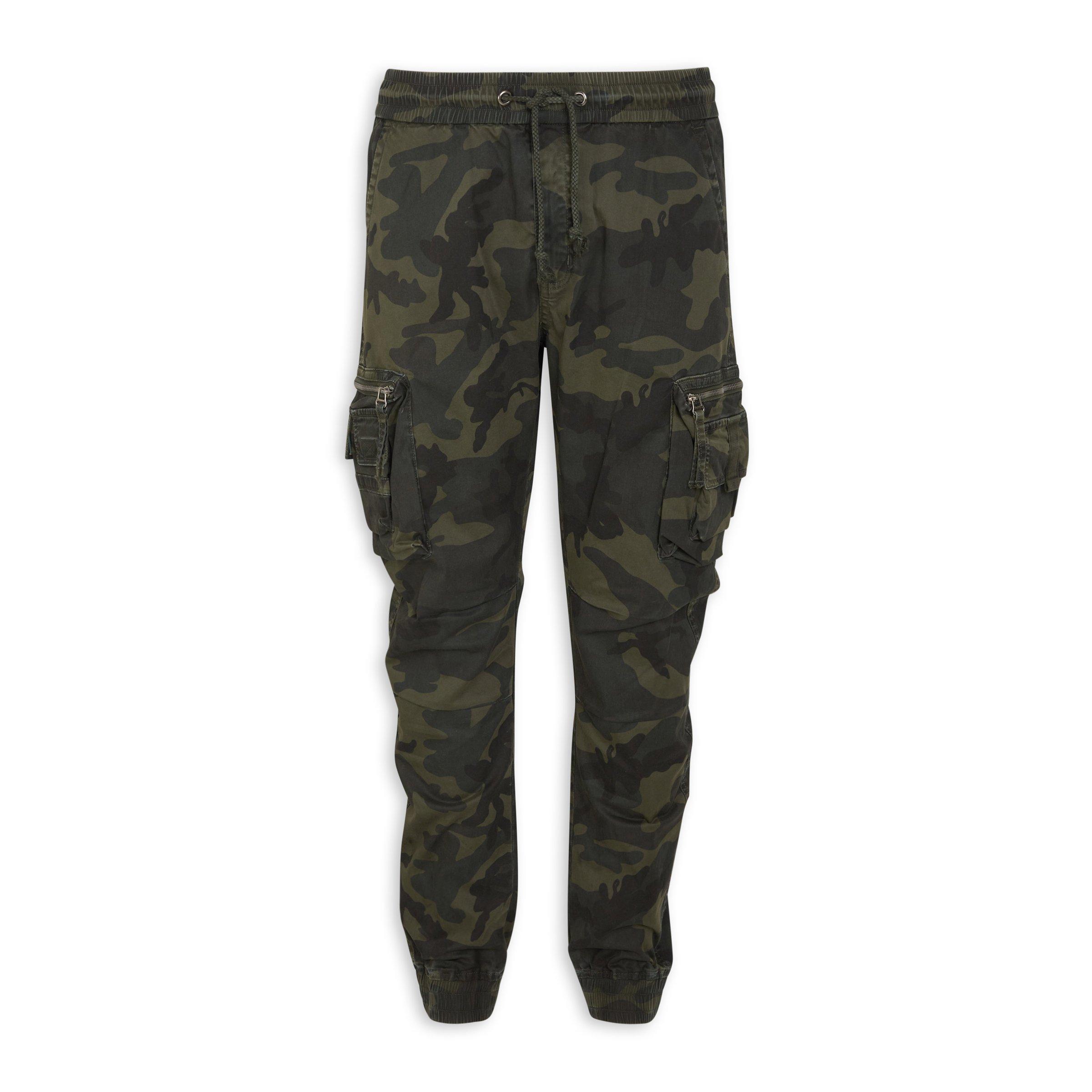 Green Camo Print Jogger Pants (3206770) | Identity