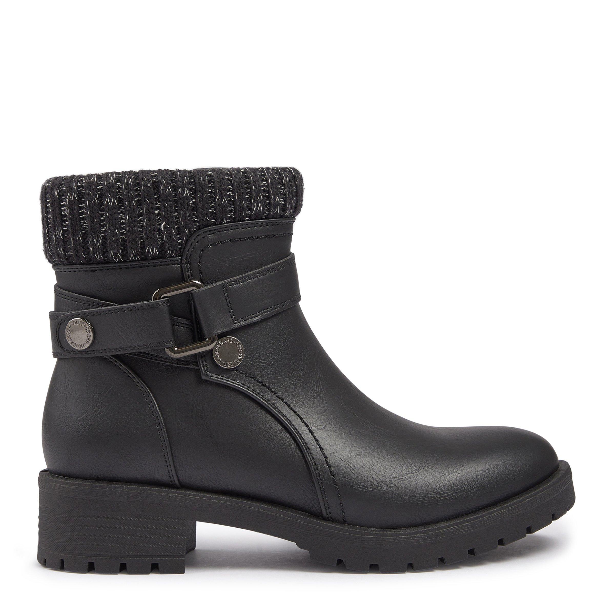 Strap-on ankle boots