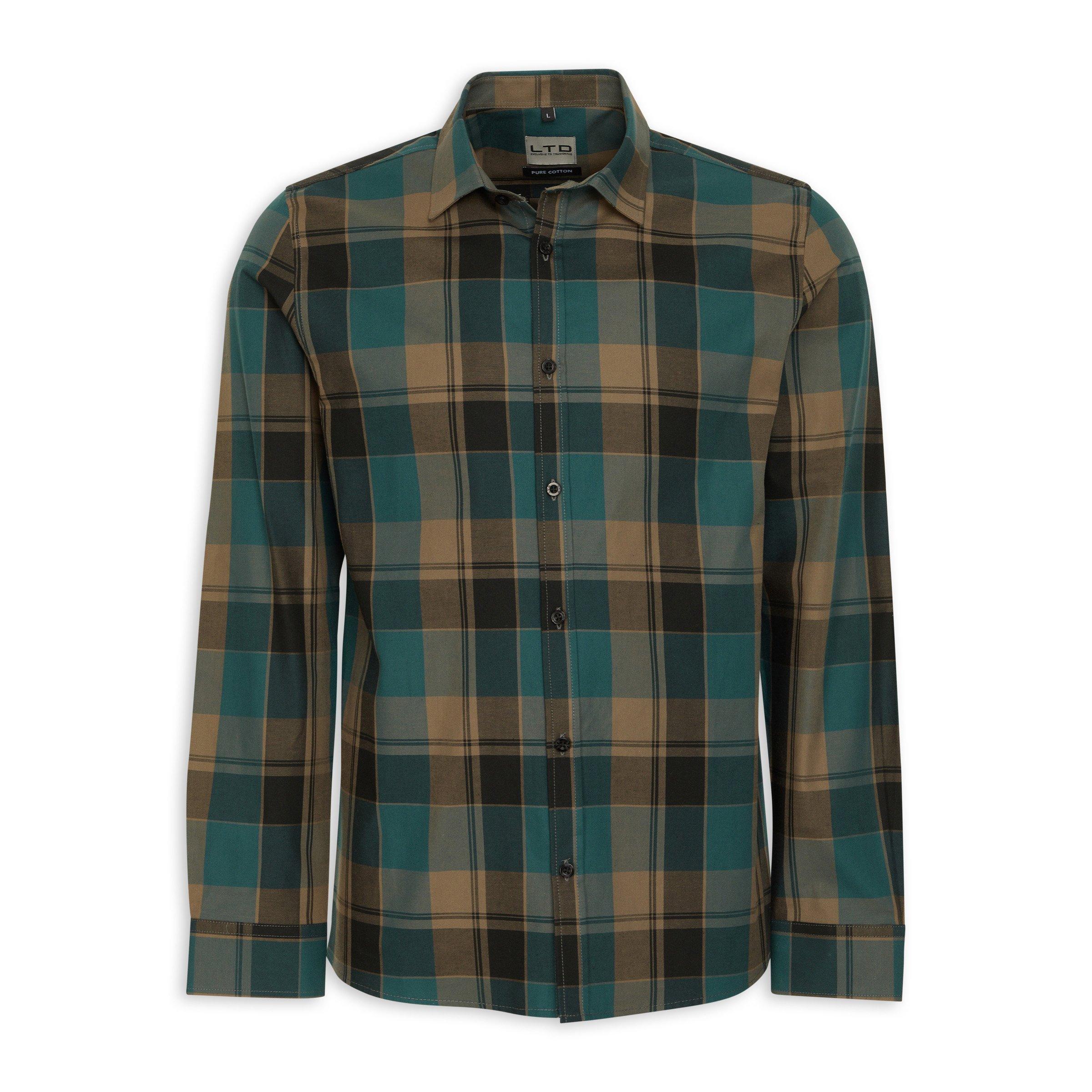 Teal Green Check Regular Fit Shirt (3207112) | LTD Man
