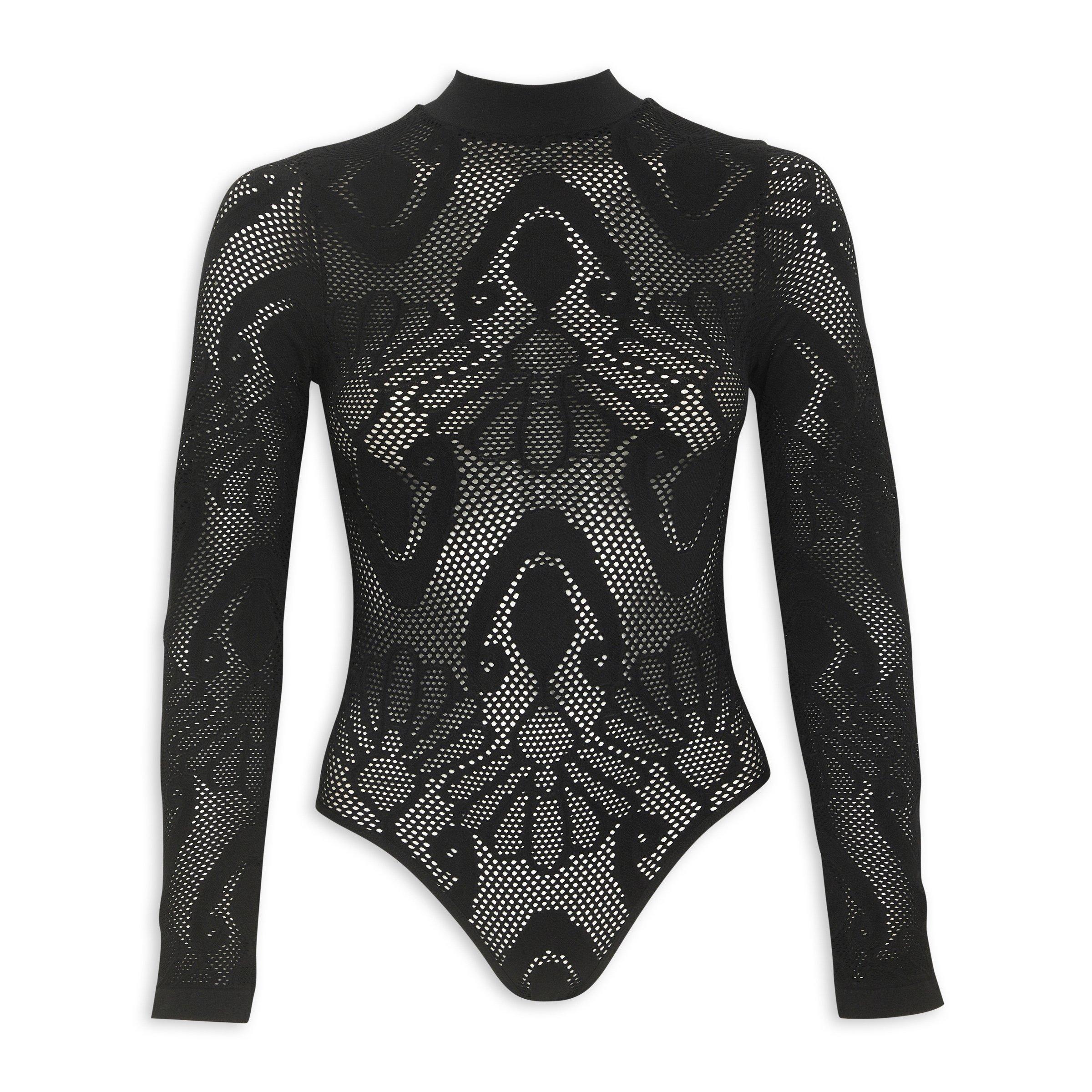 Black Floral Lace Bodysuit (3207452) | Inwear
