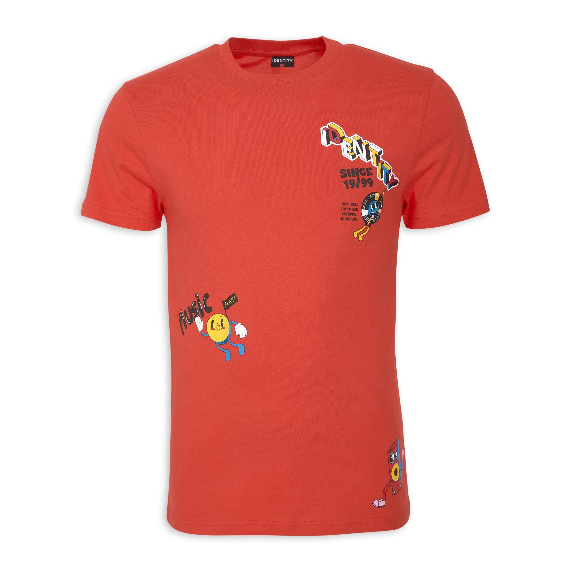 electro orange graphic tee