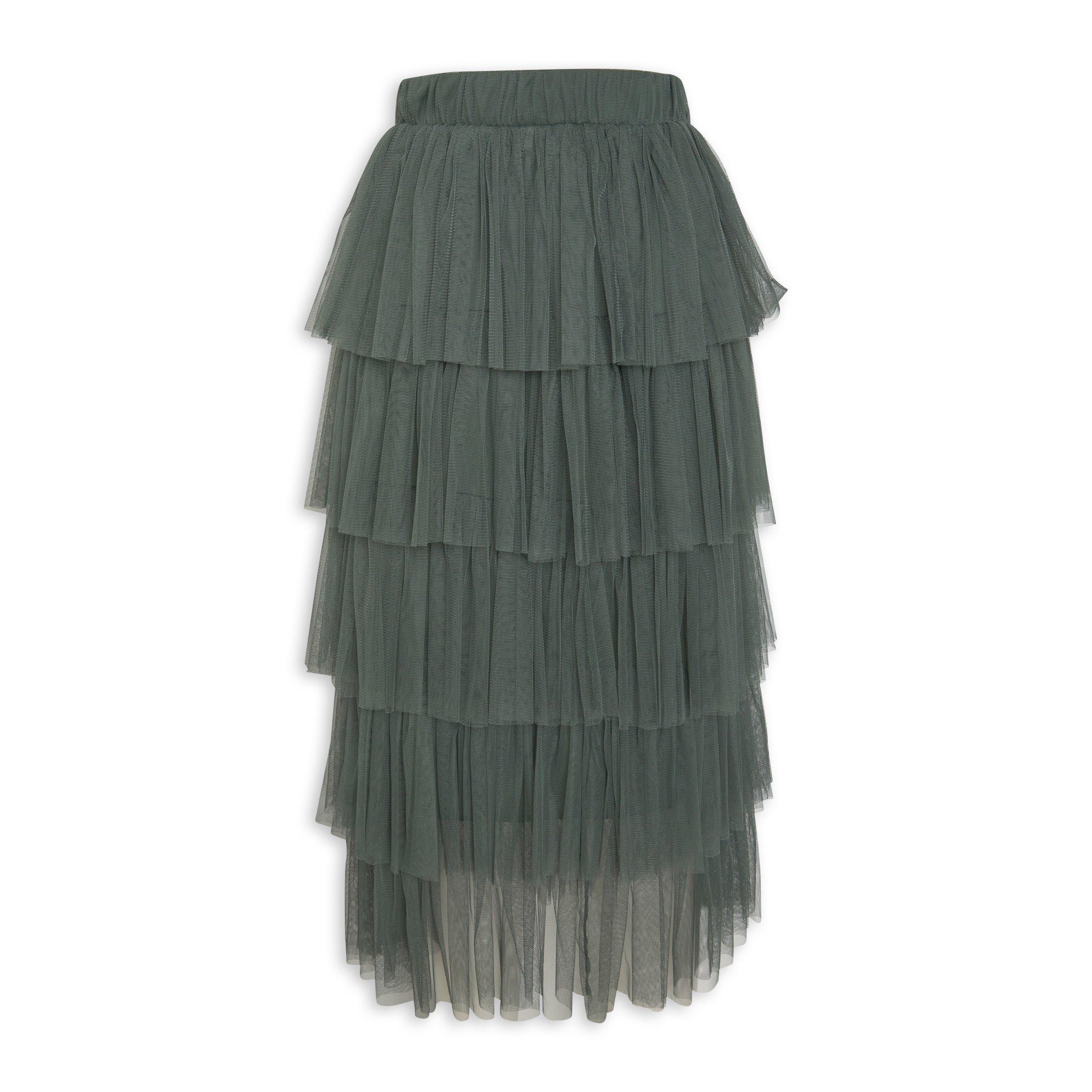 SA Places To Be Knit Track Skirt GREEN JUICE w/ CHALK main image 1