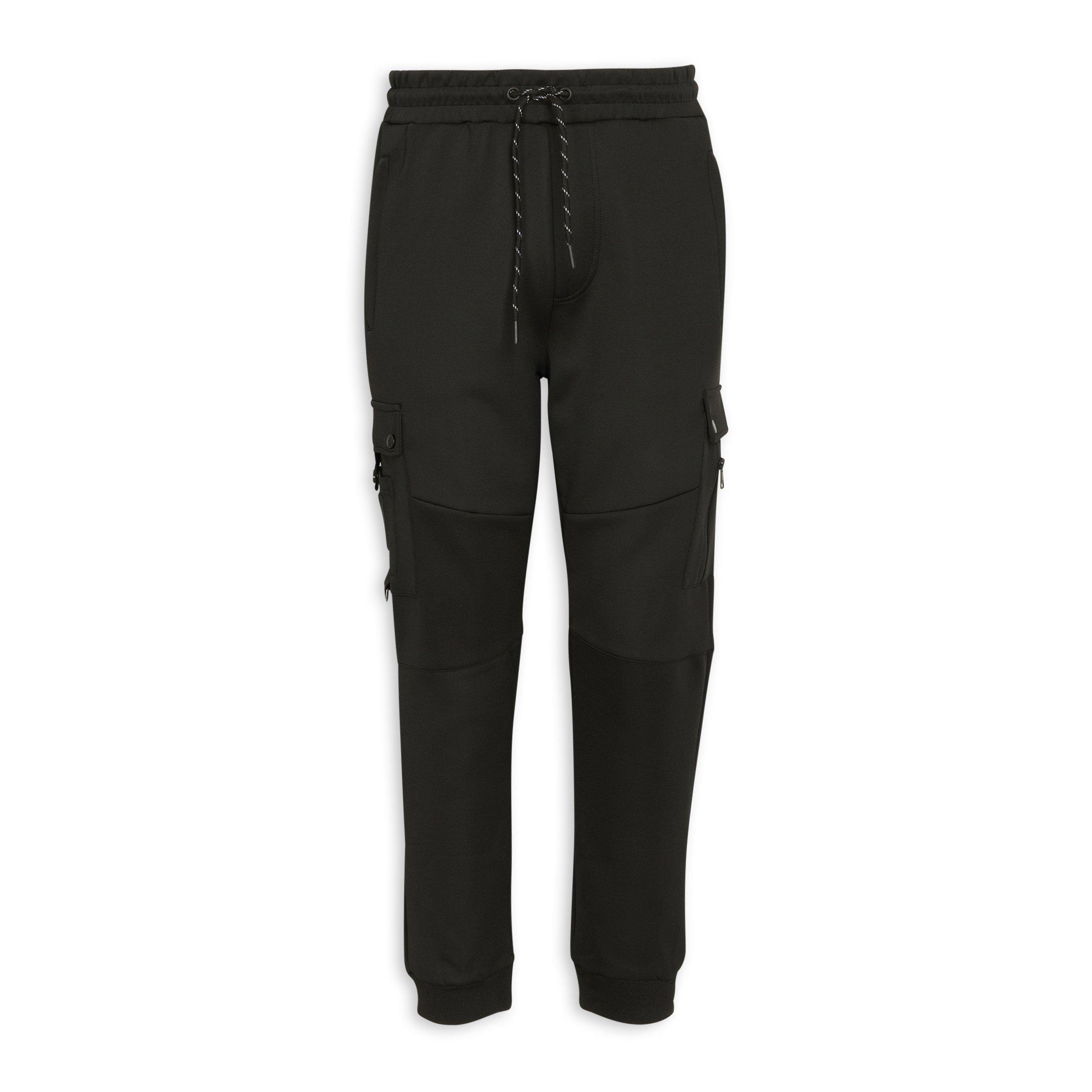 Black Utility Zip Jogger Pants (3208057) | UZZI