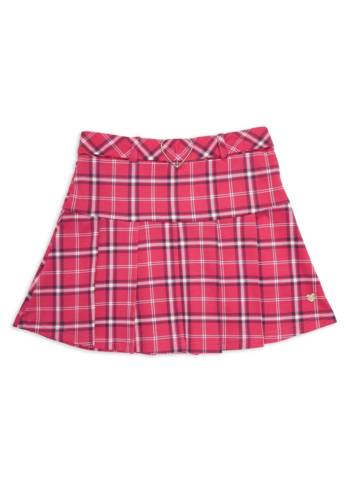 スカート MILK Check Pleats Skirt Pink & Red Girls Pink Check Pleated Skirt (3208200) | LTD Kids