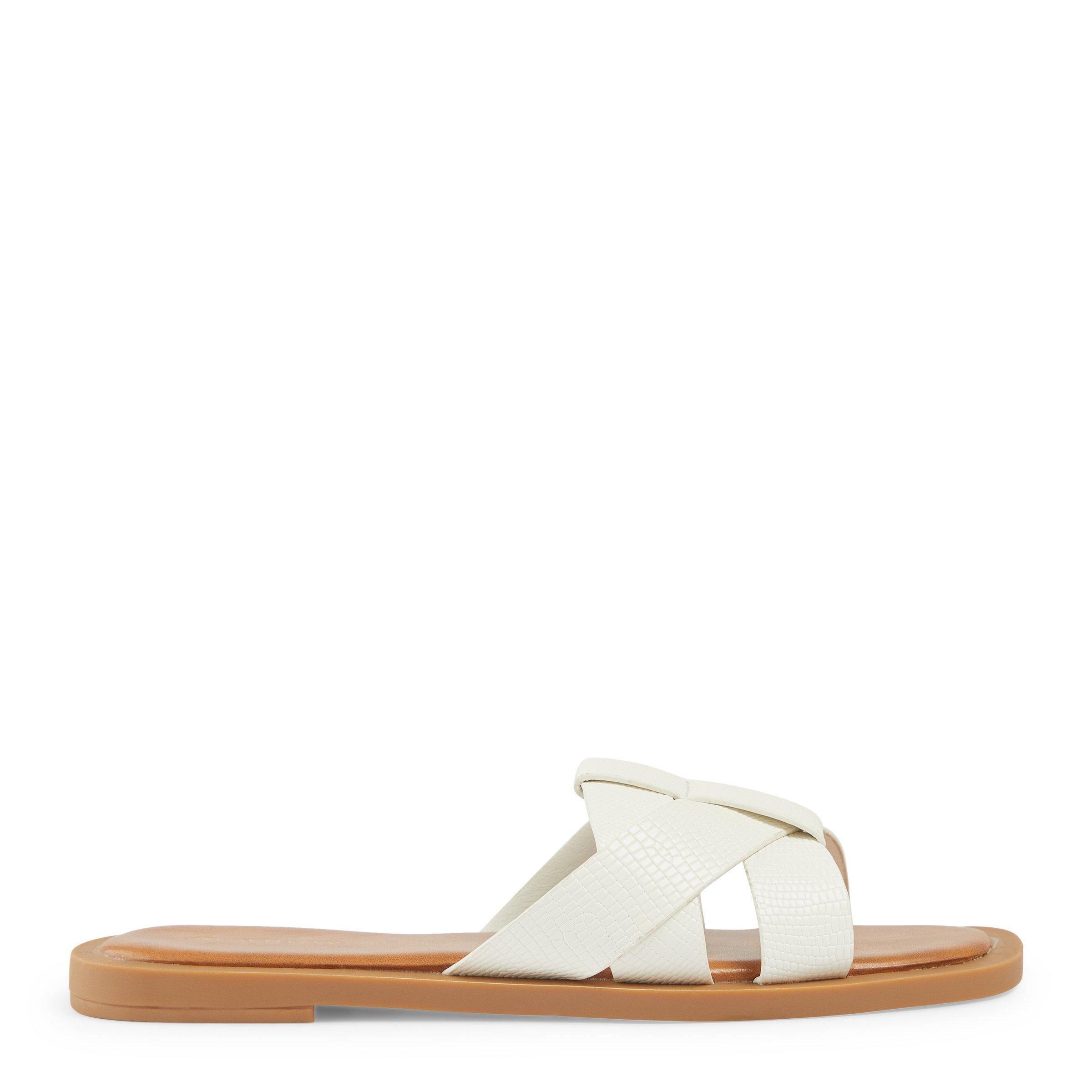mule sandal white tweed white calfskin