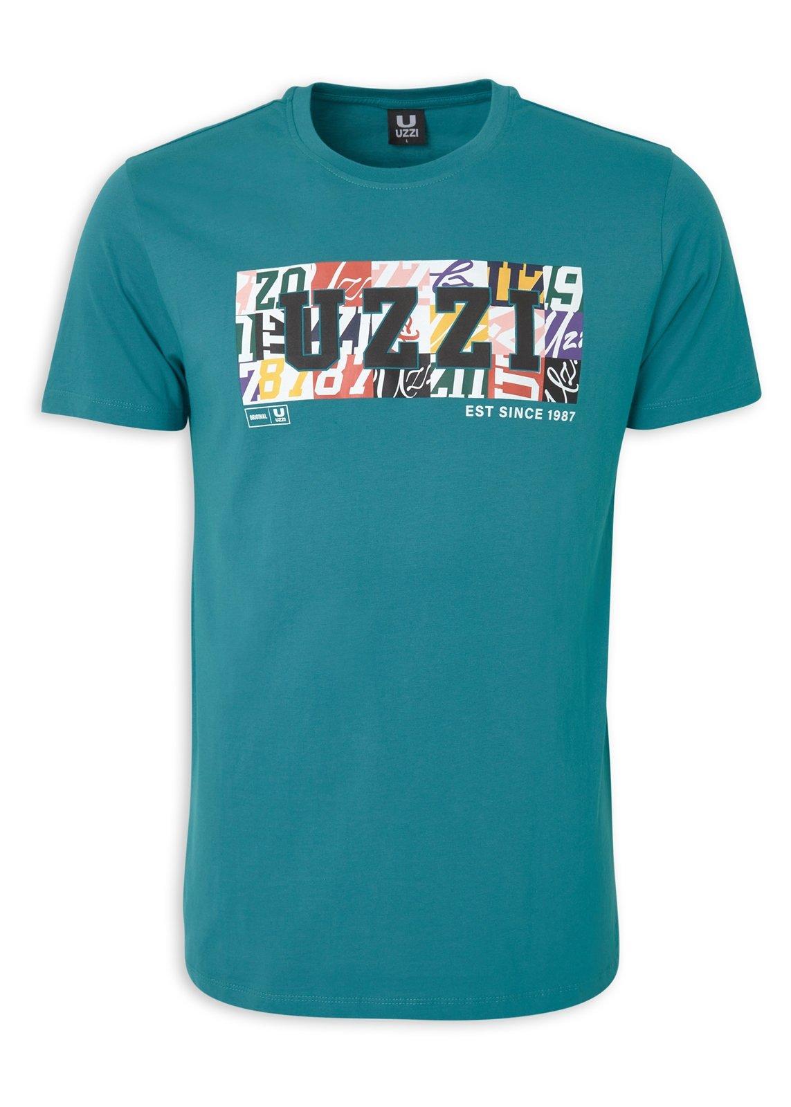 Turquoise Branded T-shirt (3208681) | UZZI