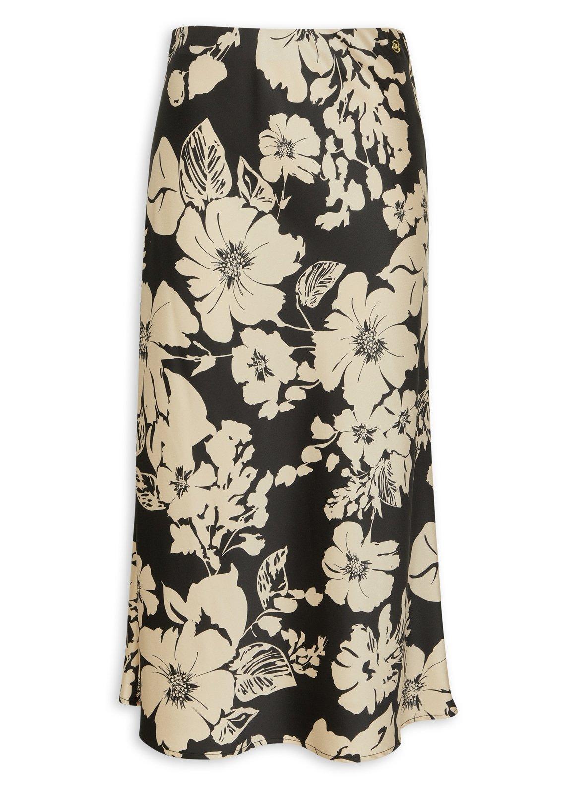 Black A-line Floral Print Skirt (3209757) | Daniel Hechter