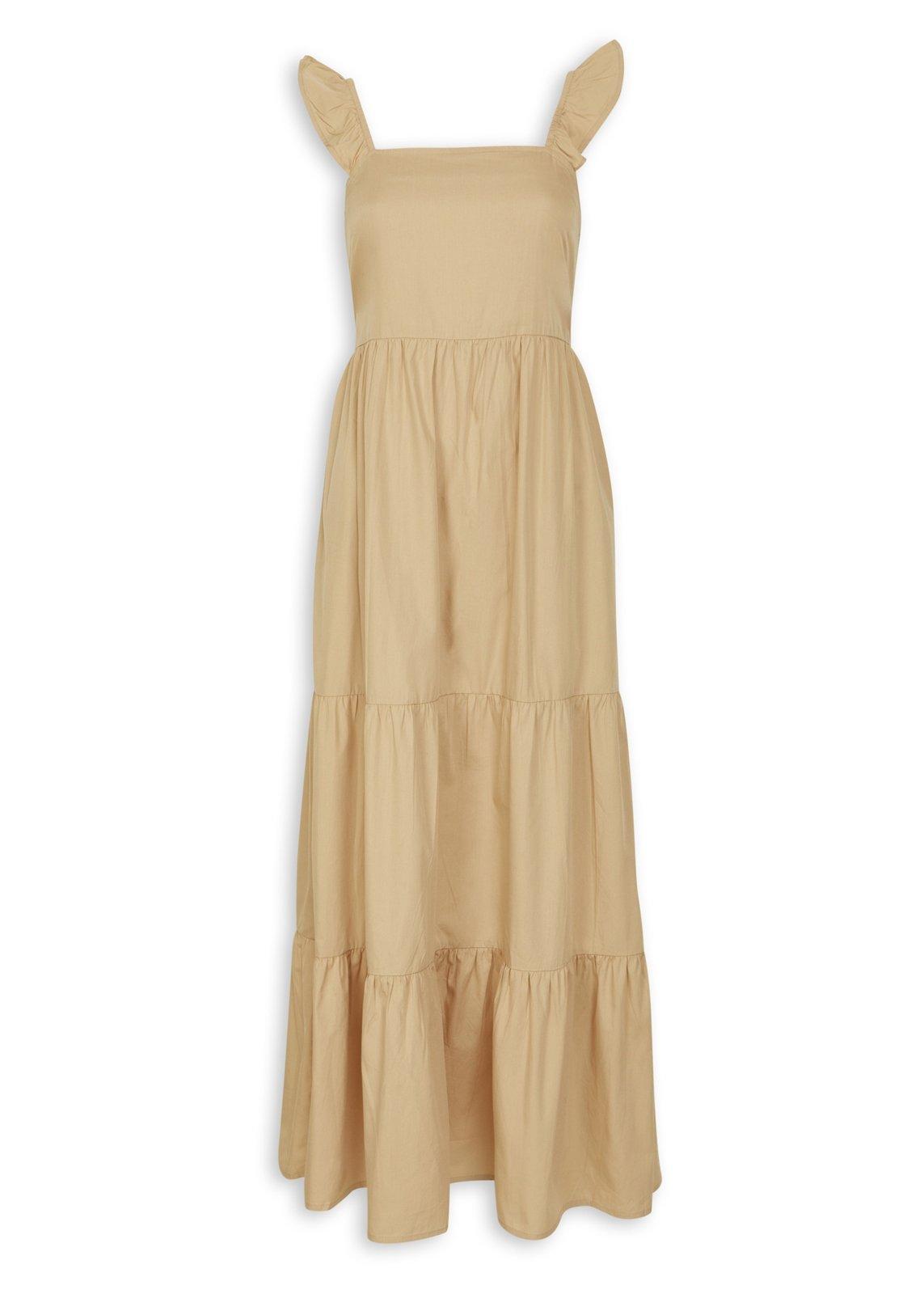 Beige Tiered Dress (3210969) | Hey Betty