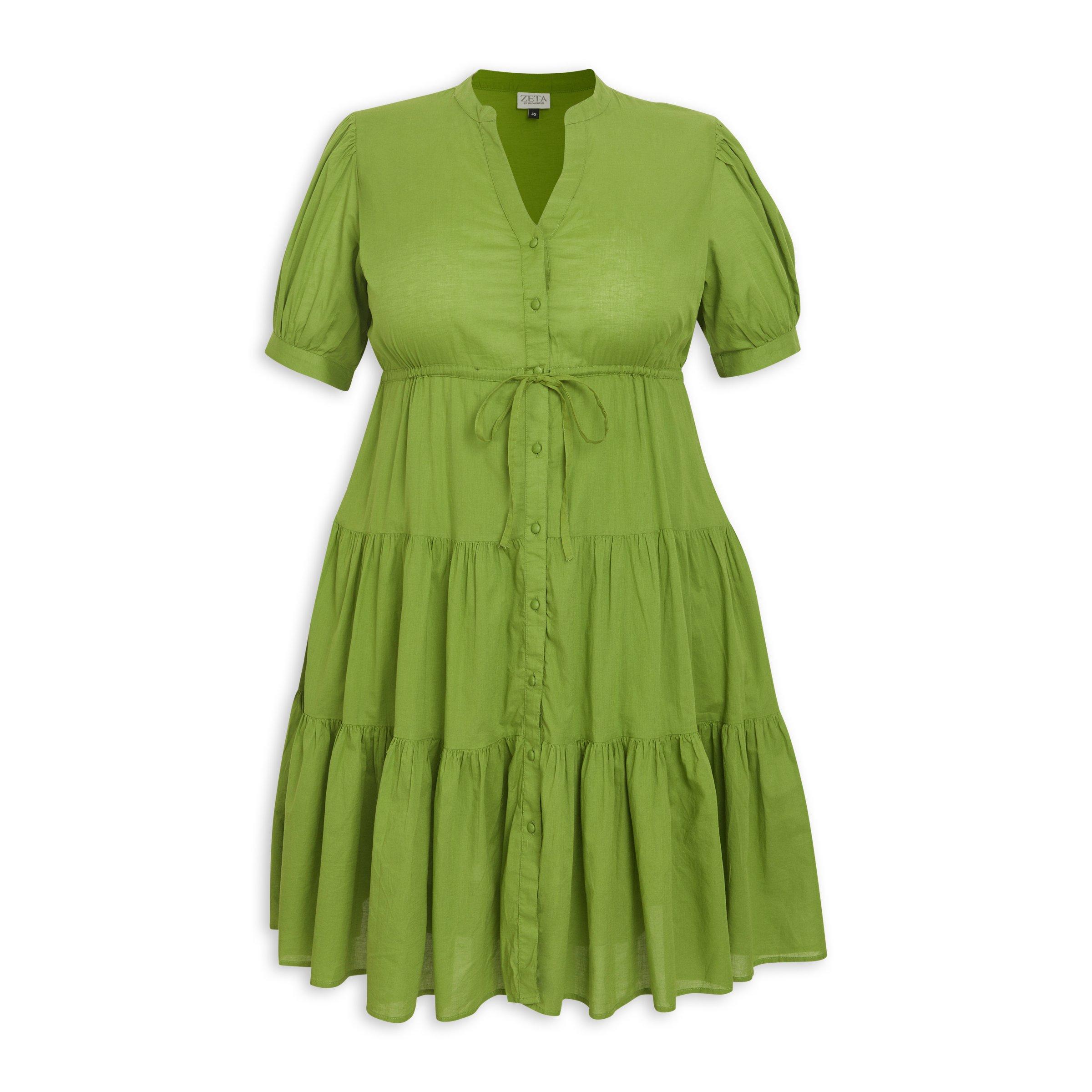 Green Plus Size Tiered Dress (3211520) | Zeta