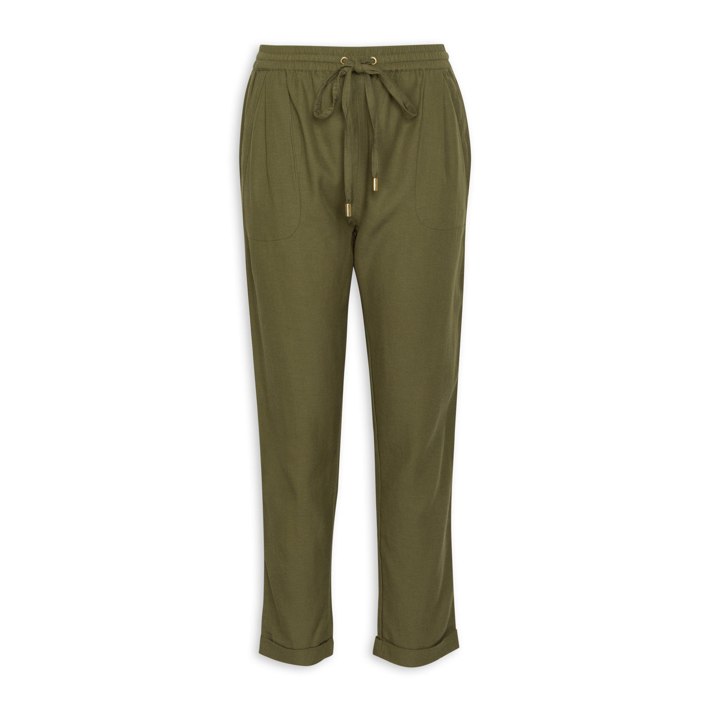 Khaki Green Pants with Drawstrings (3212317) | Identity