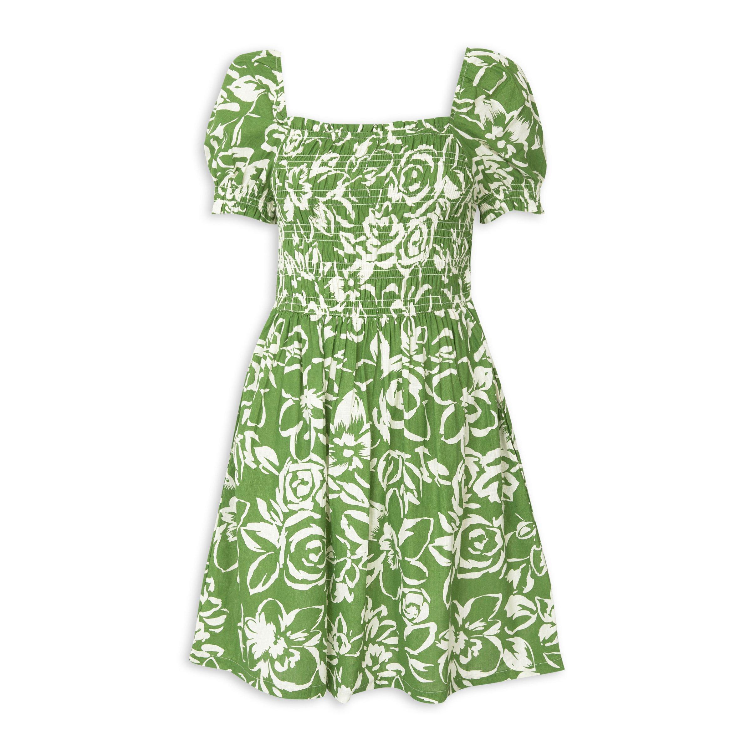 Light Green Fit & Flare Slit Dress