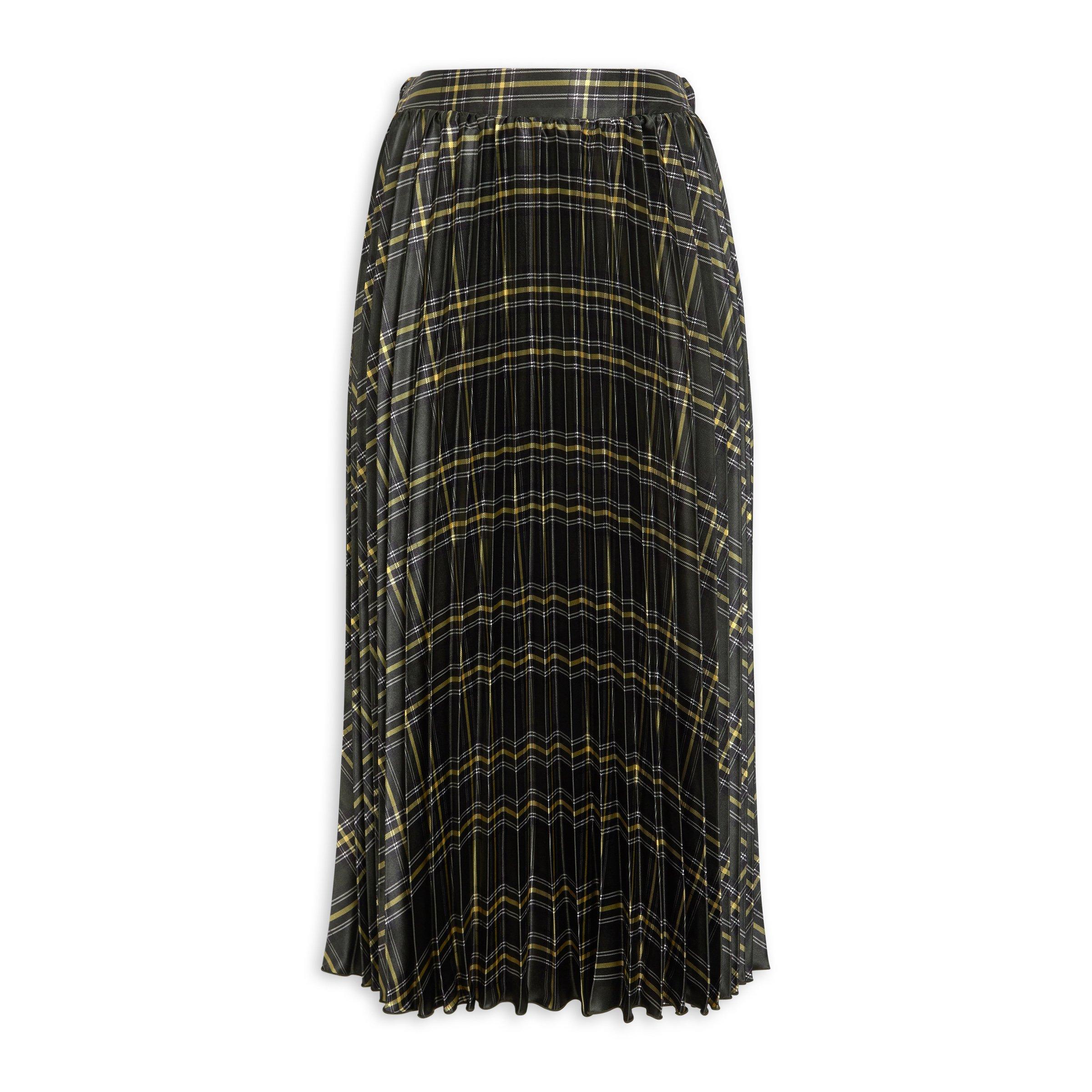 Khaki Green Check Pleated Skirt (3212644) | Truworths