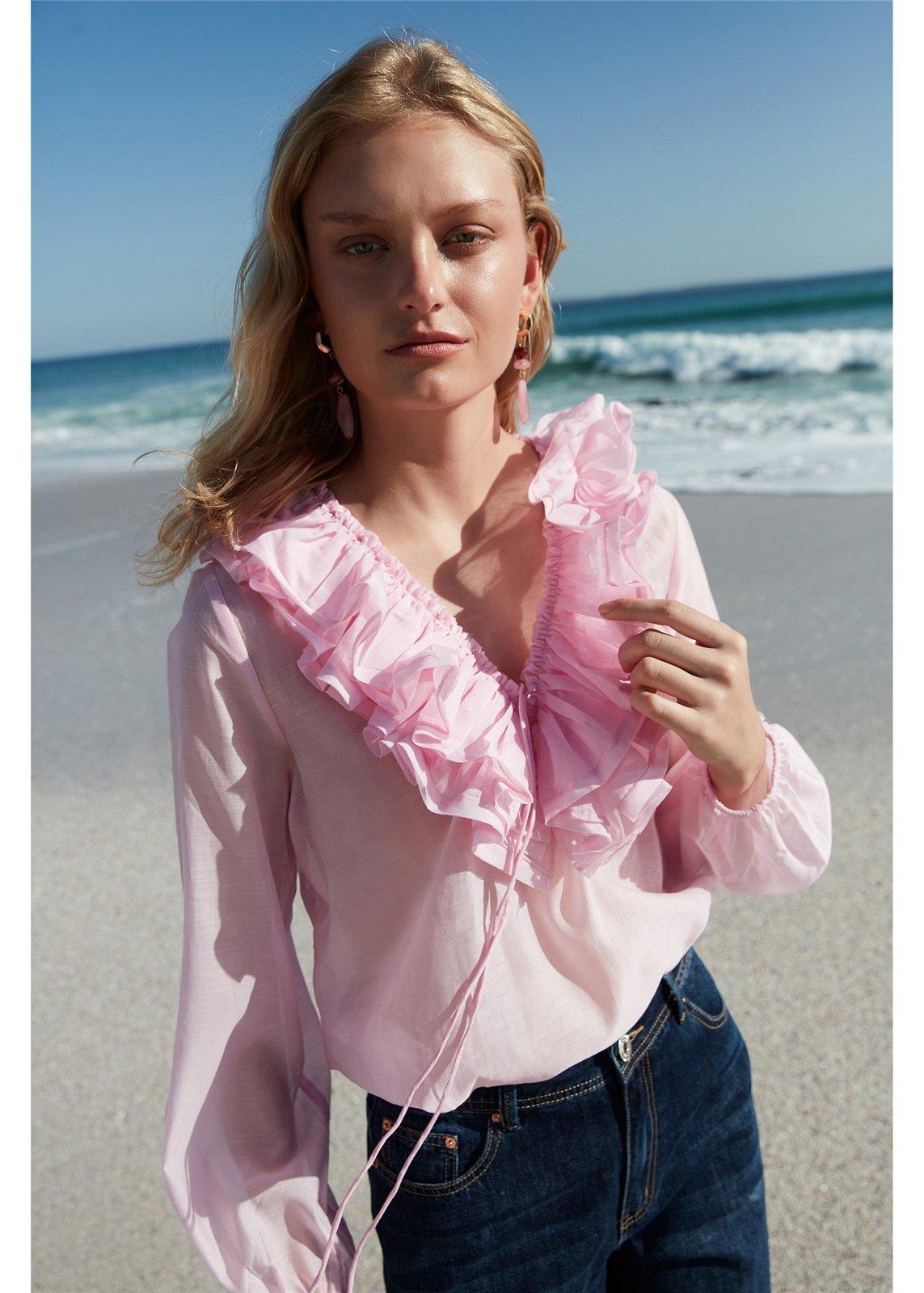 3020465 Pink Sleeve Ruffle Blouse main image 0